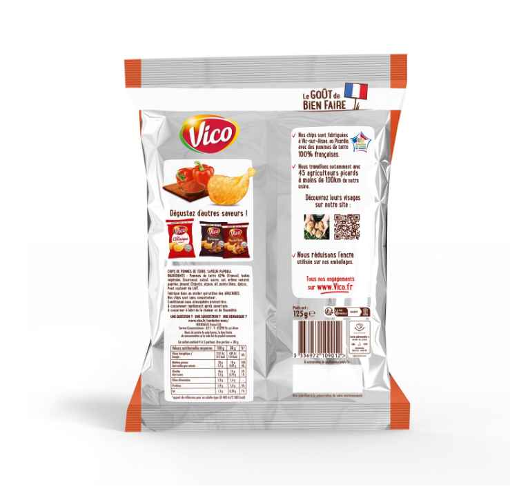 Sachet de chips saveur paprika