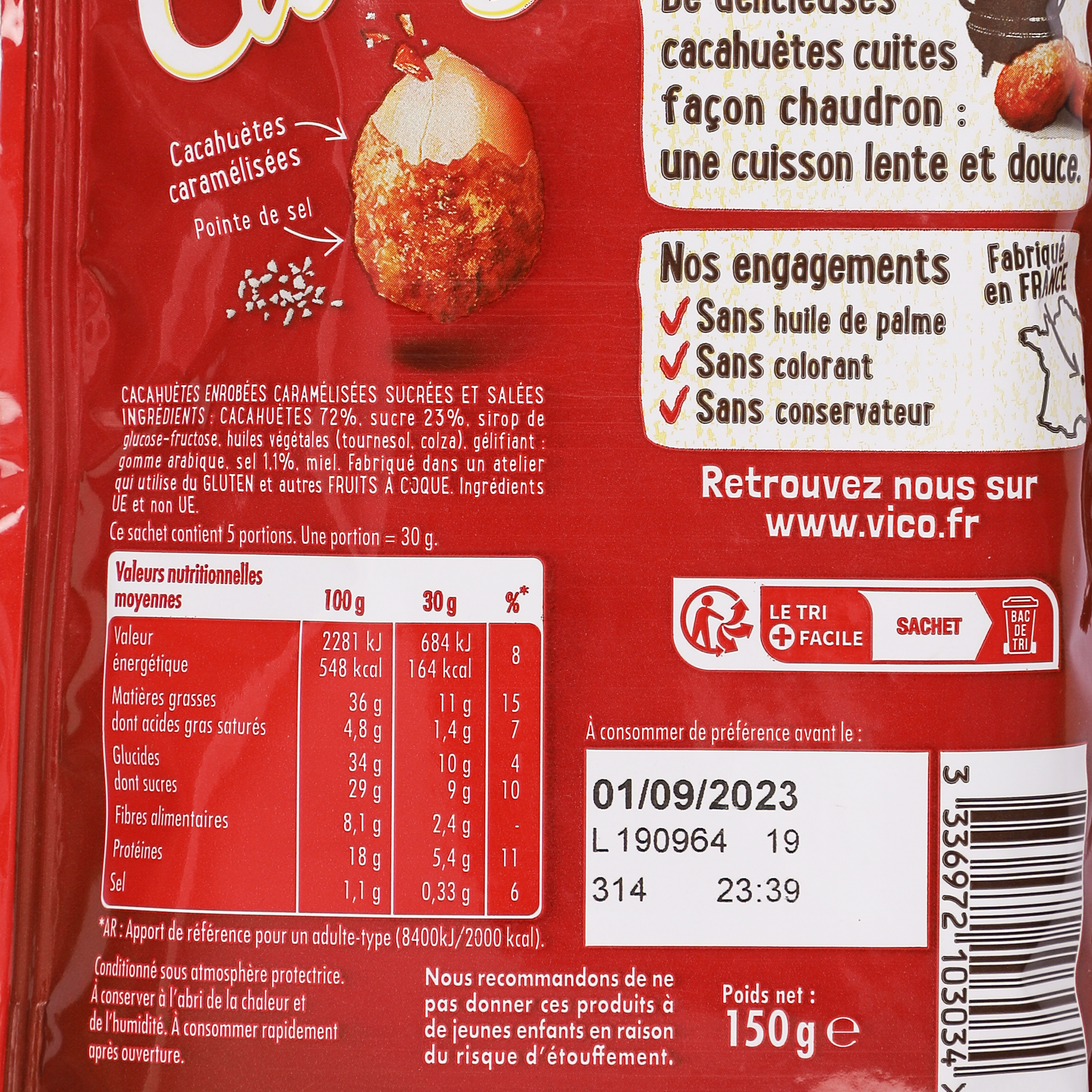 Cacahuète caramélisées avec une pointe de sel