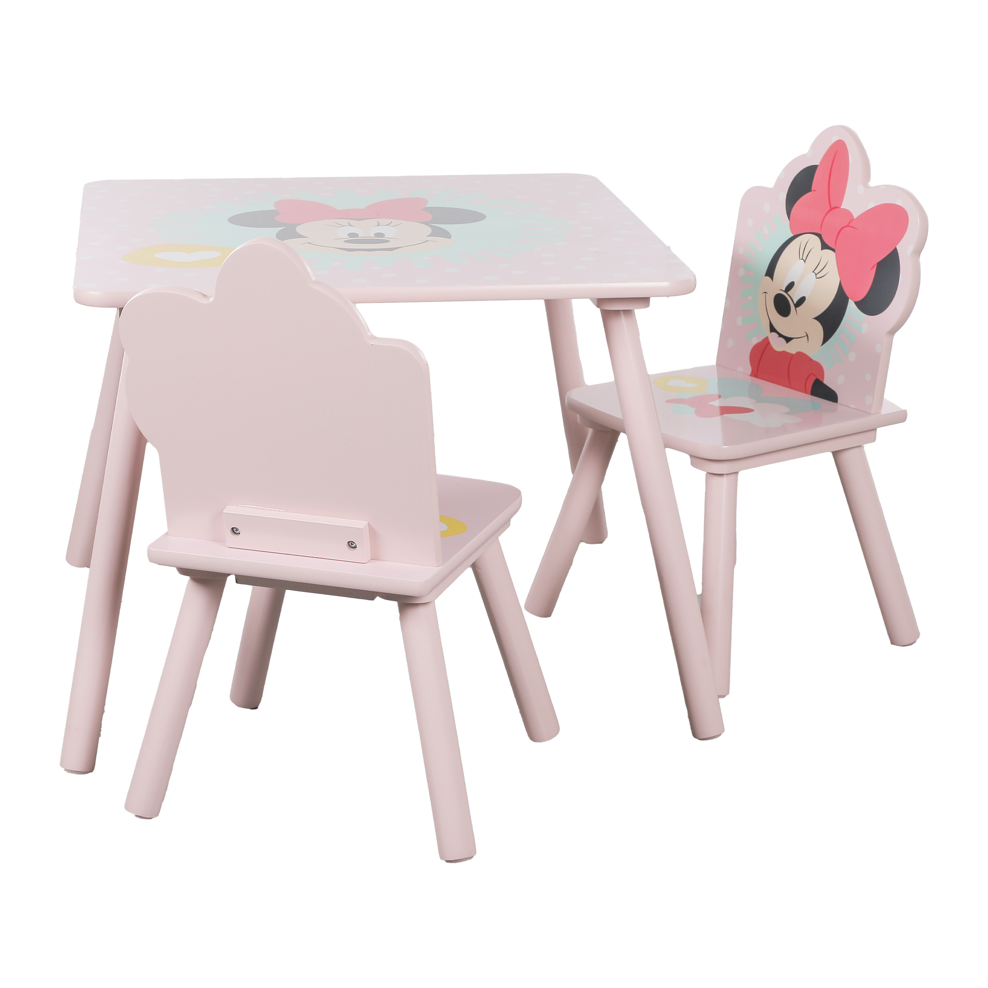 Set enfant 1 table + 2 chaises Minnie rose