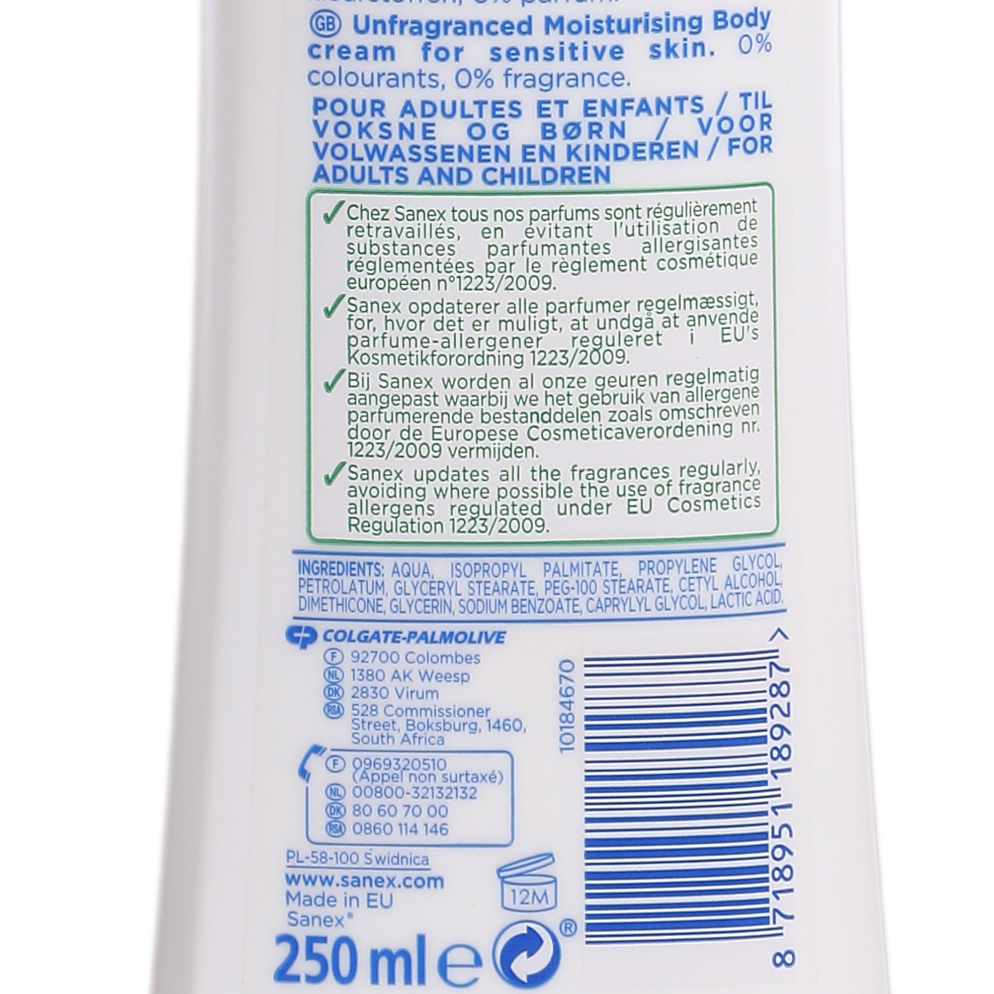 Lait hydratant corps zero%