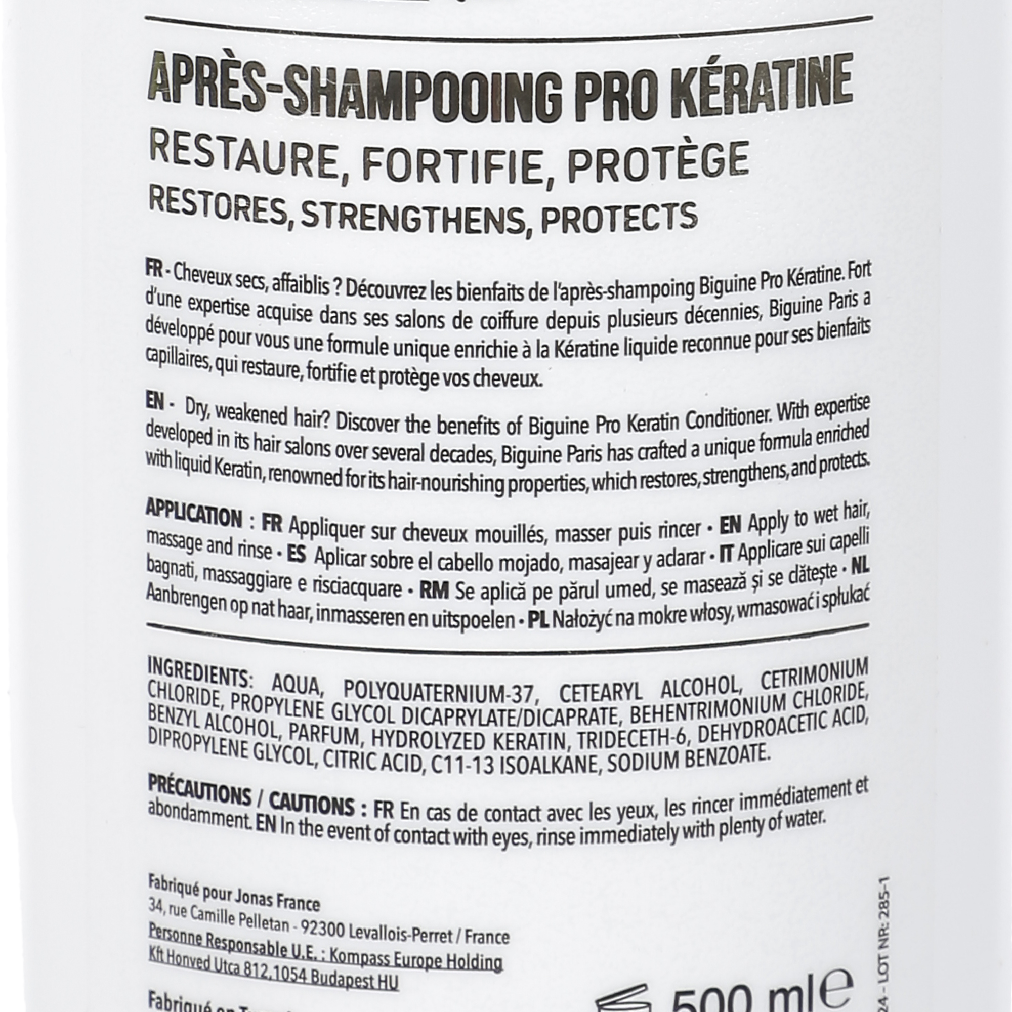 Après-shampoing pro kératine