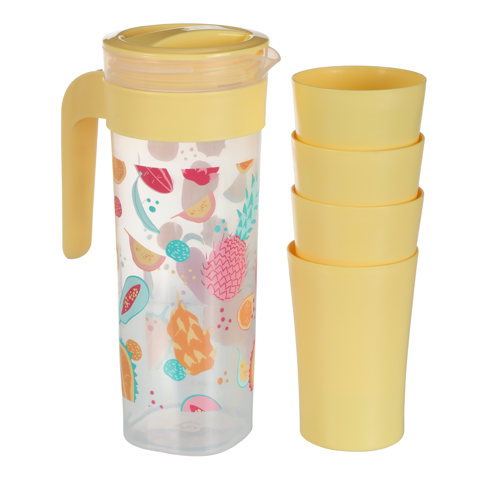 Pichet en plastique 1.4L + 4 gobelets