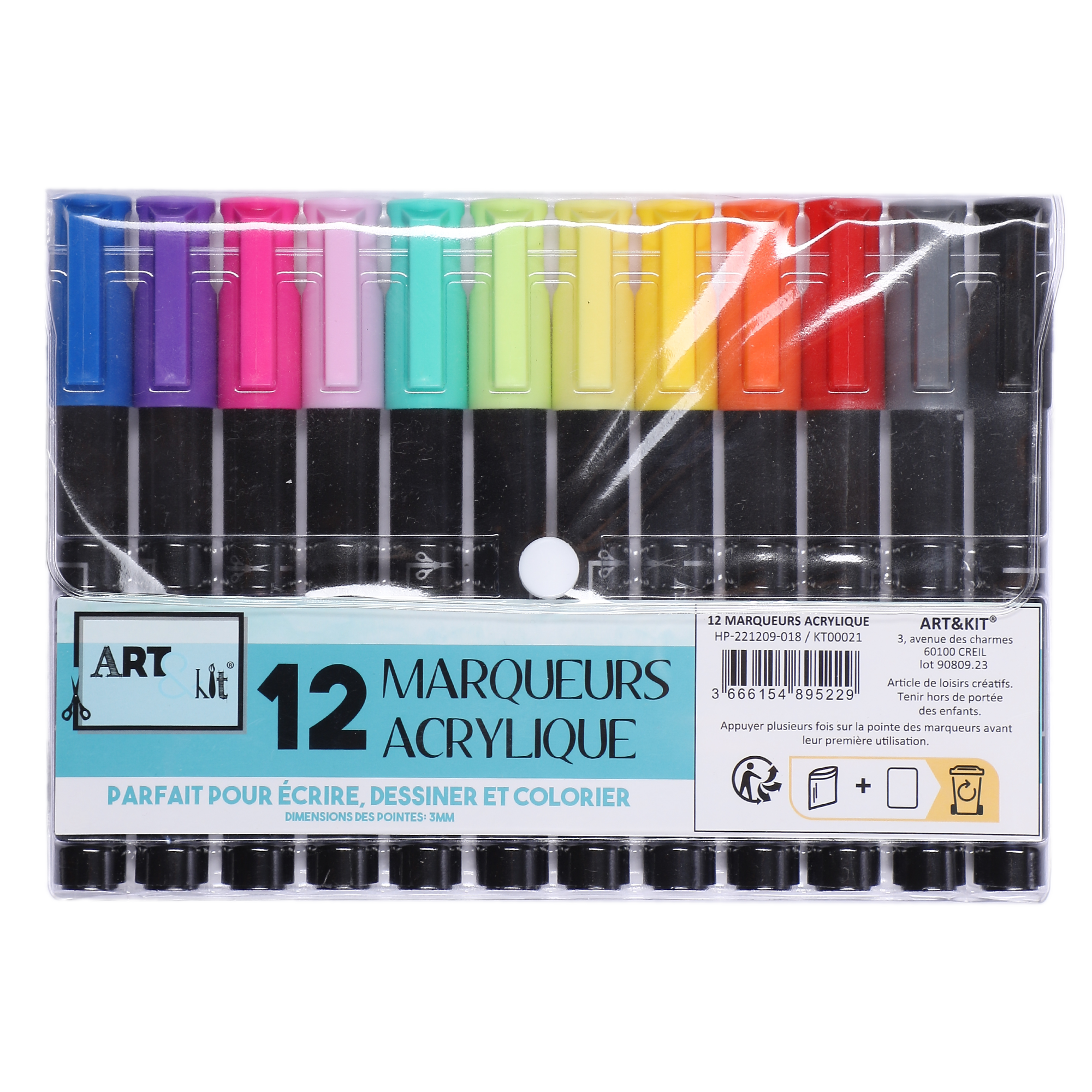 12 marqueurs acrylique