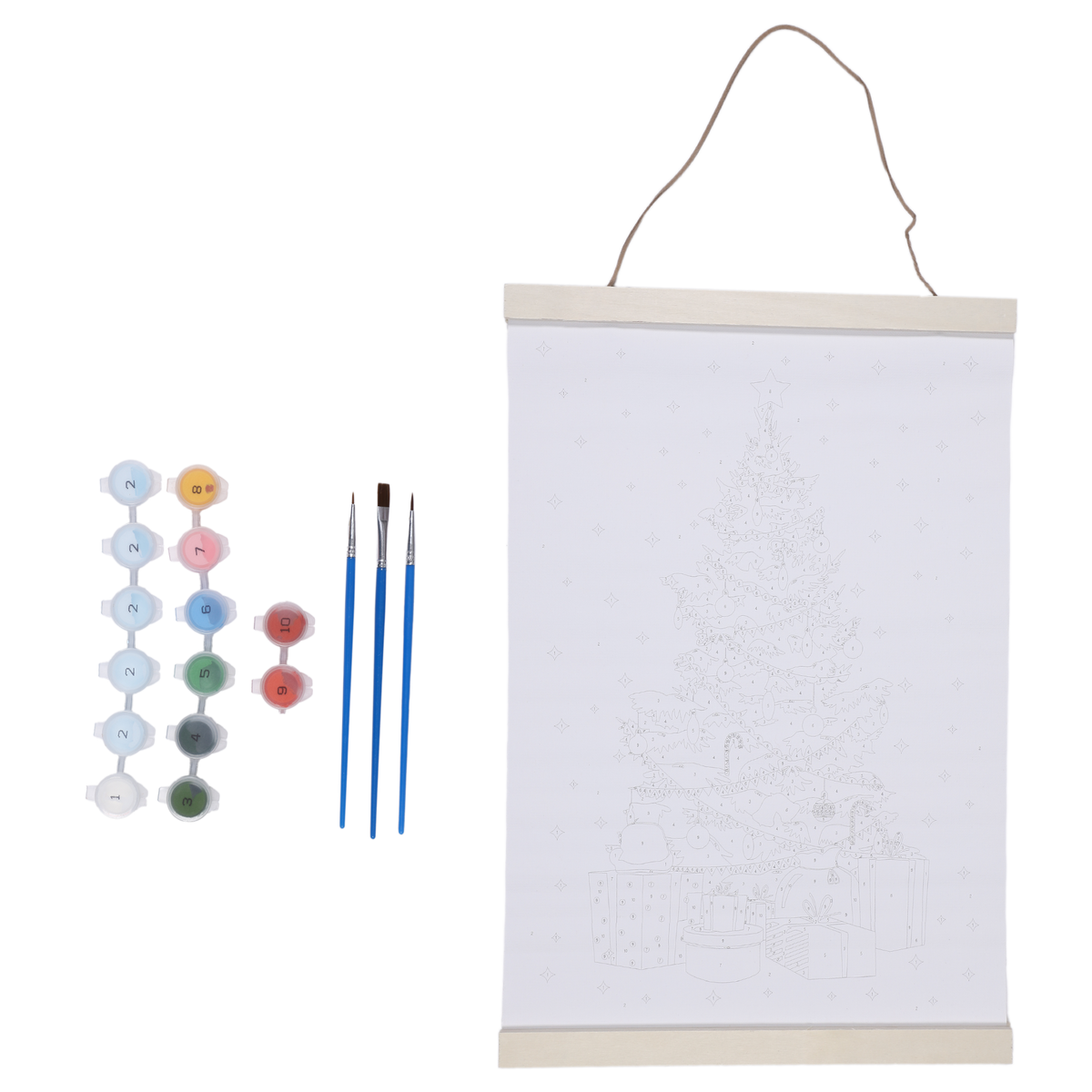 Peinture à numéros thème de Noël  - Vert