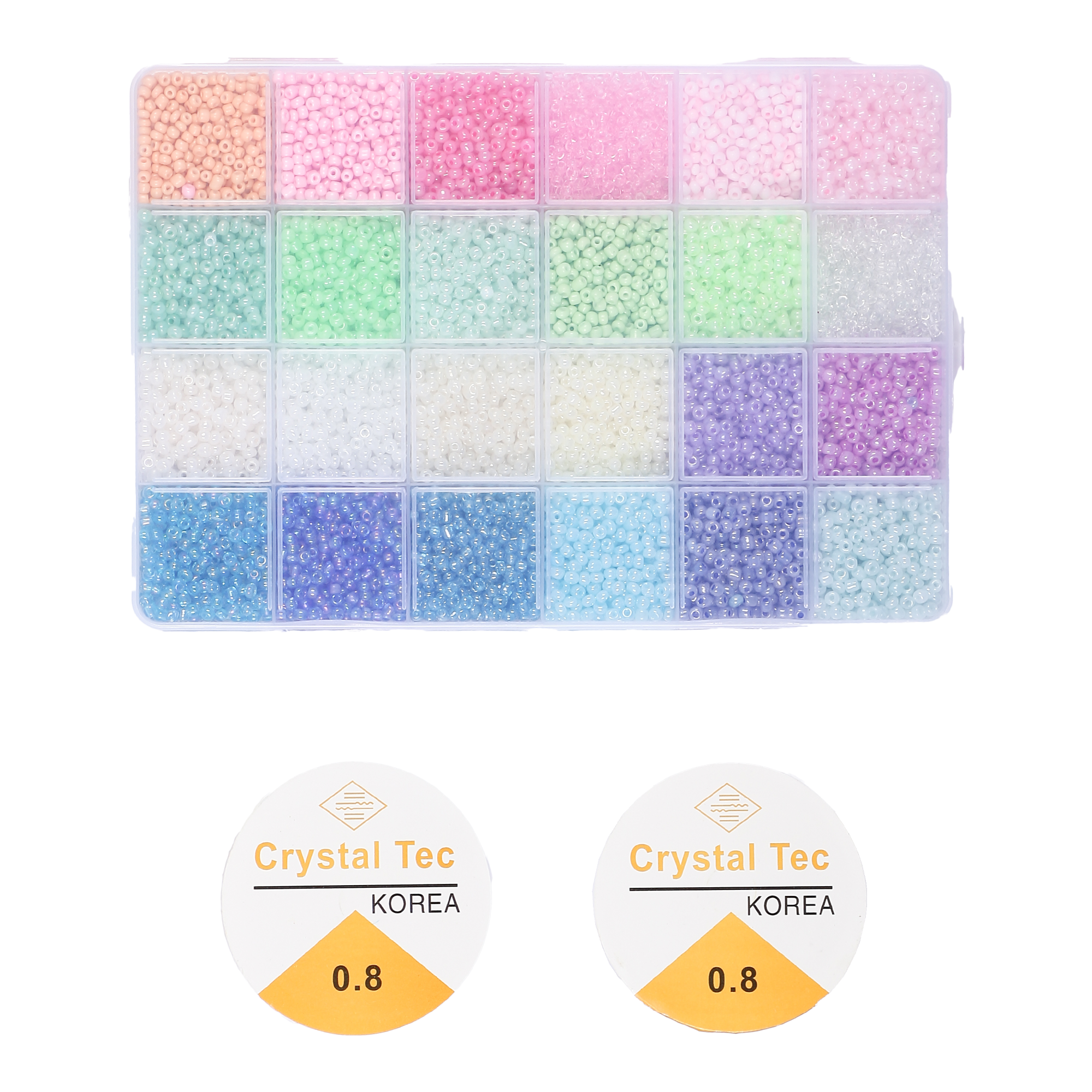 Coffret de perles colorées