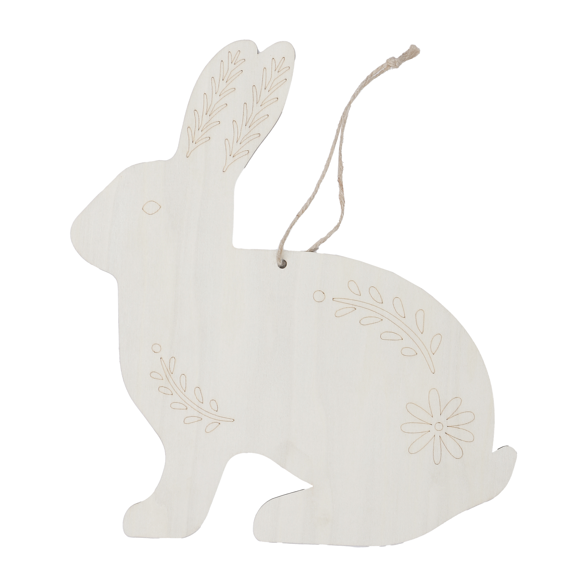 Décoration en bois de Pâques  - Blanc