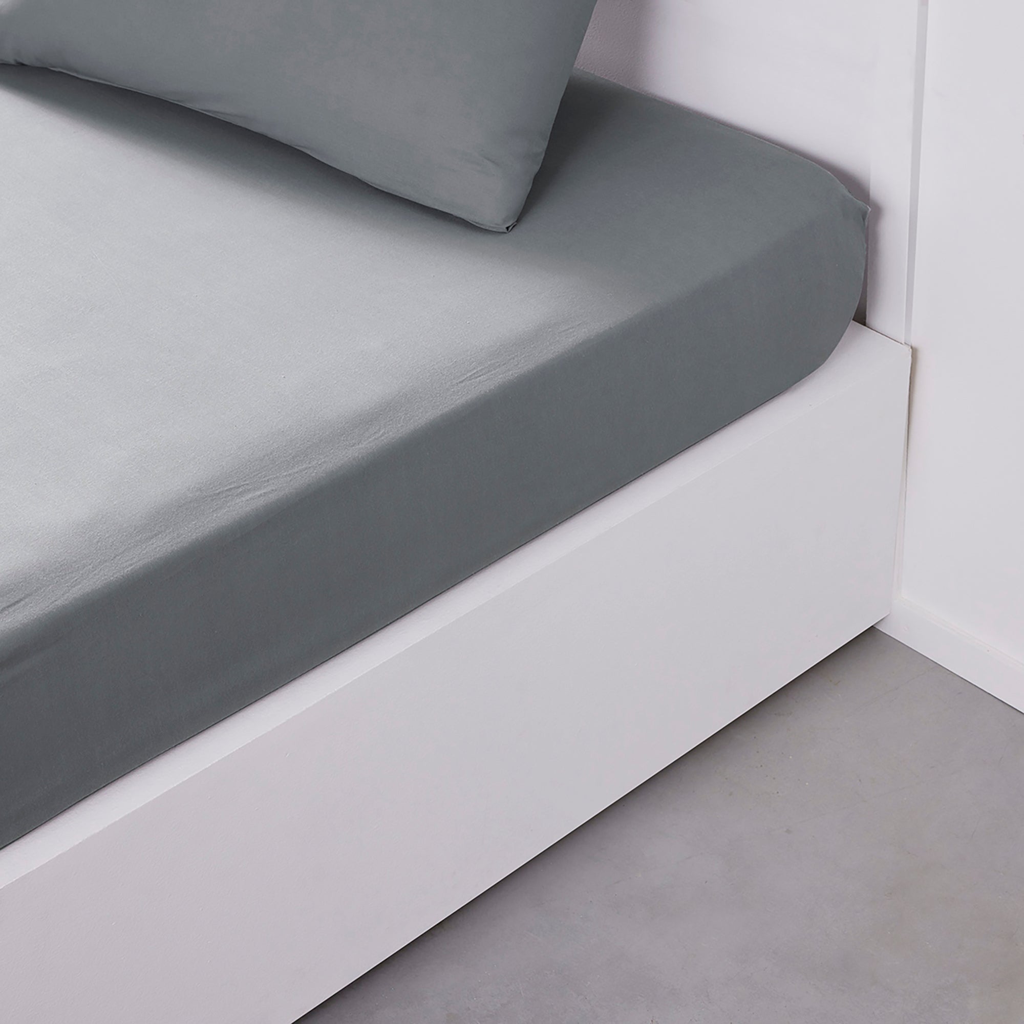 Drap housse gris 140x190 cm