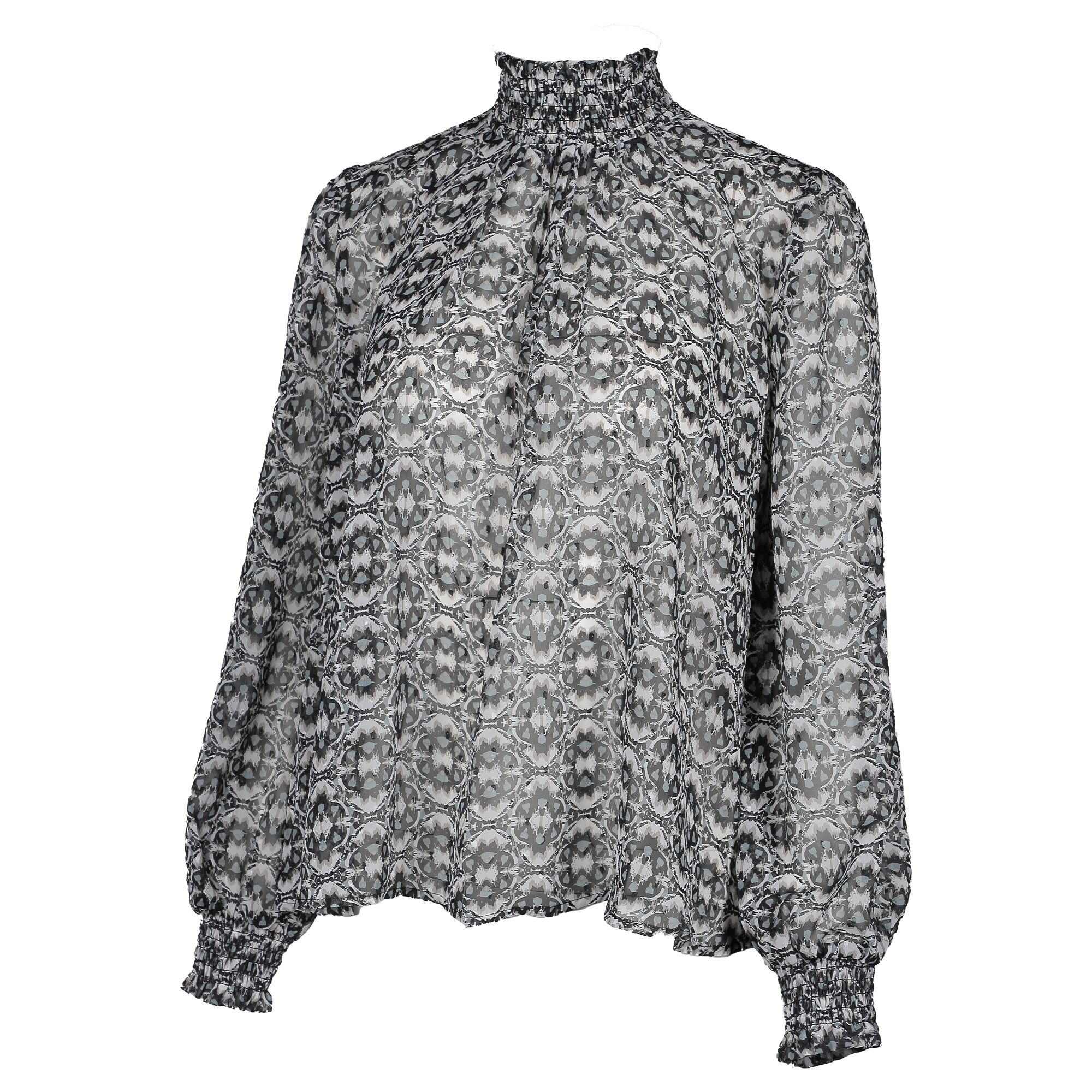 Blouse col montant  - Bleu