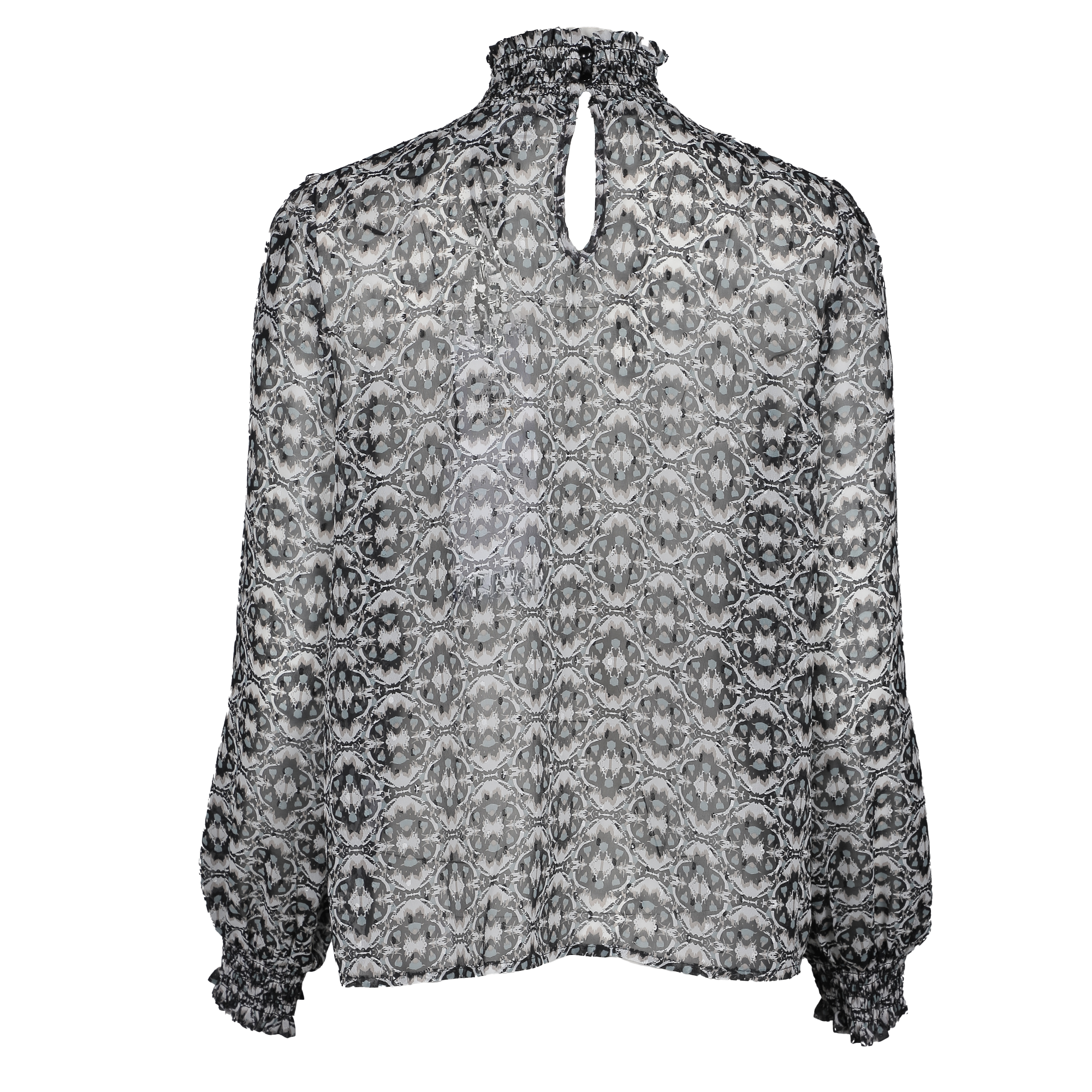 Blouse col montant  - Bleu