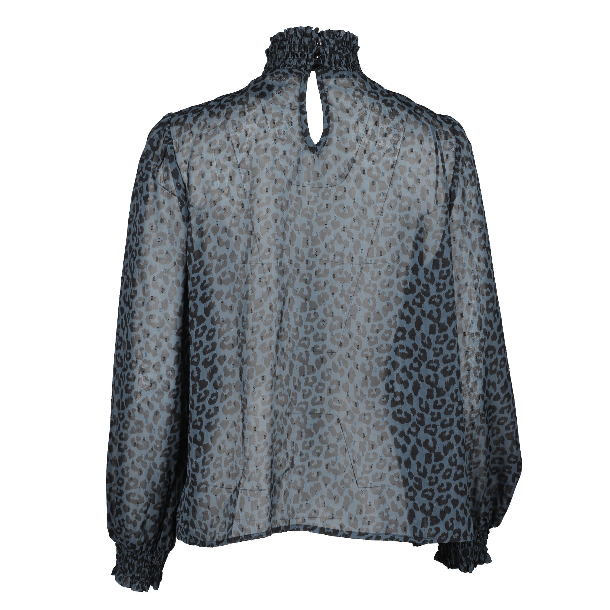 Blouse col montant  - Bleu