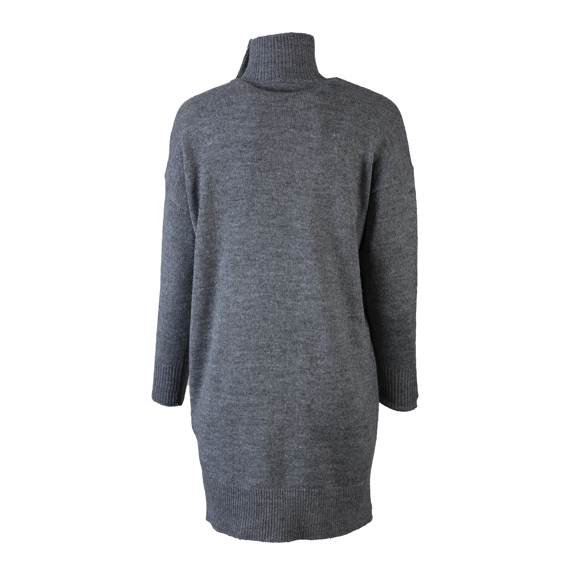 Robe en maille col montant à boutons  - Imprimé