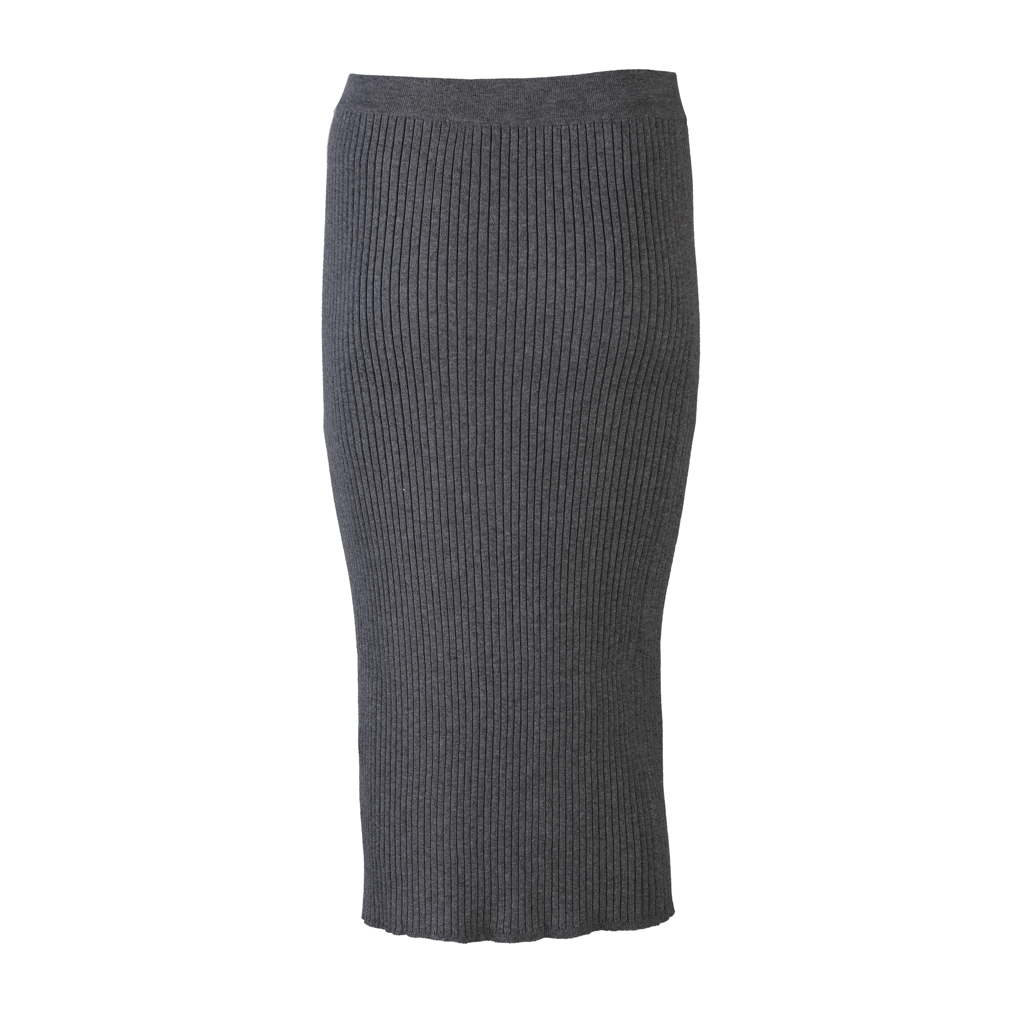 Jupe mi-longue en maille  - Gris
