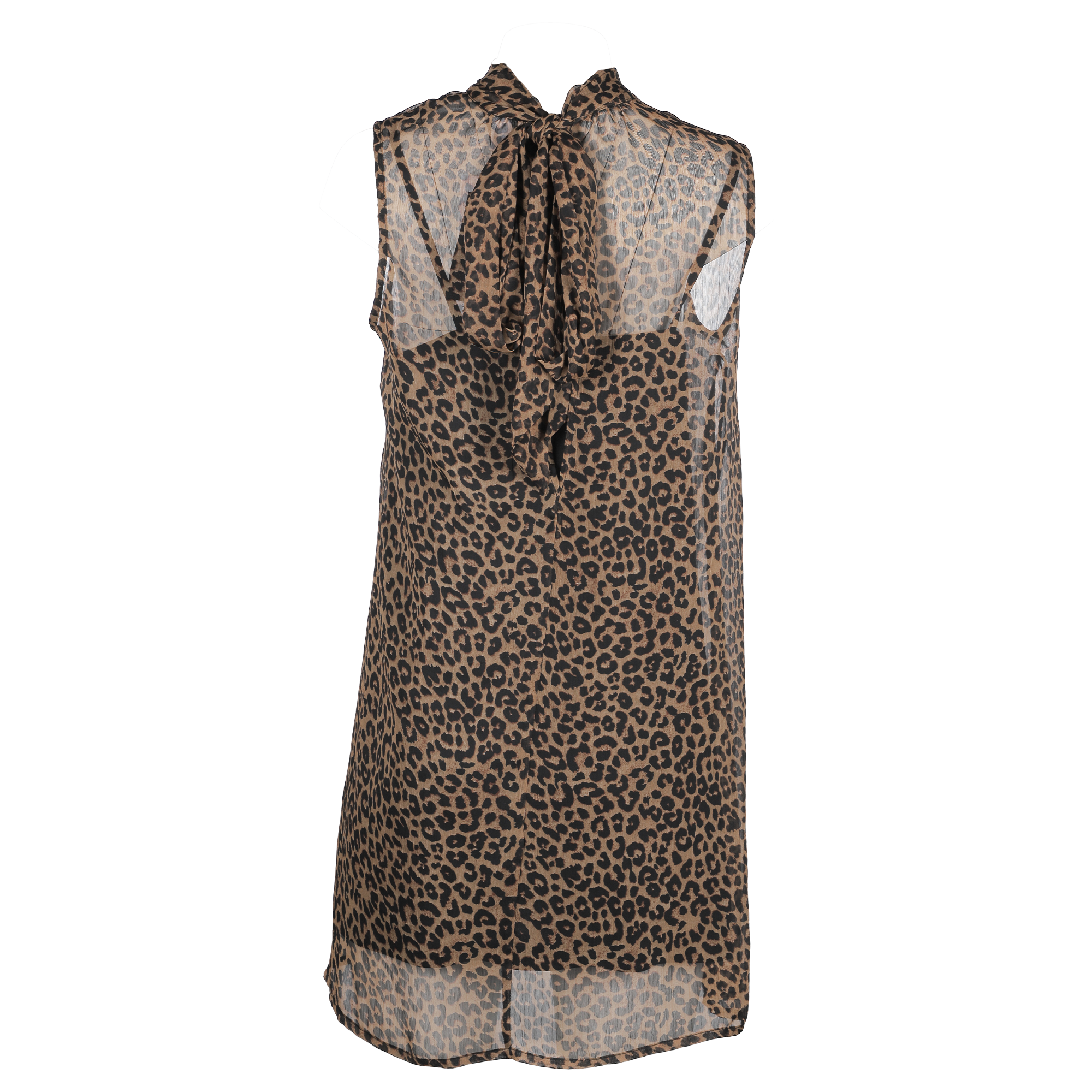Robe courte à col noué - Gris