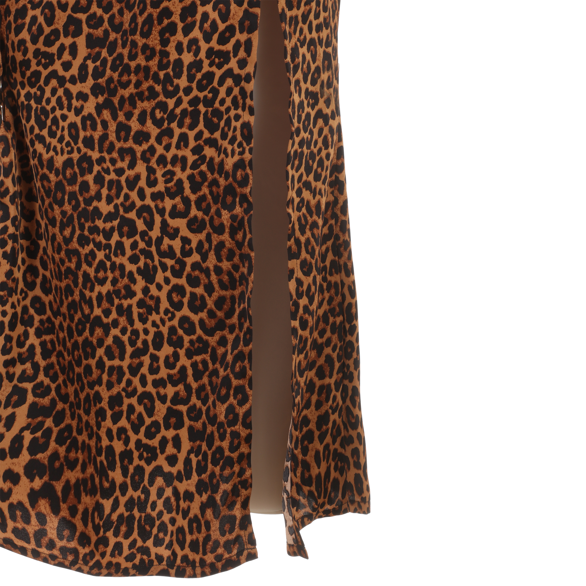 Jupe longue en satin  - Marron