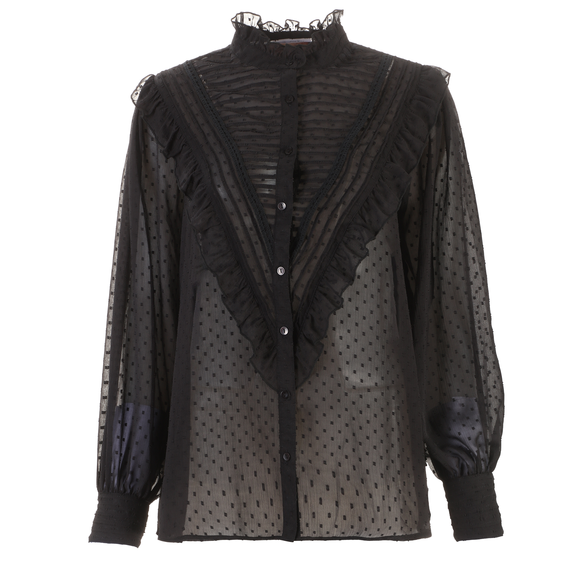 Chemise plumetis  - Noir