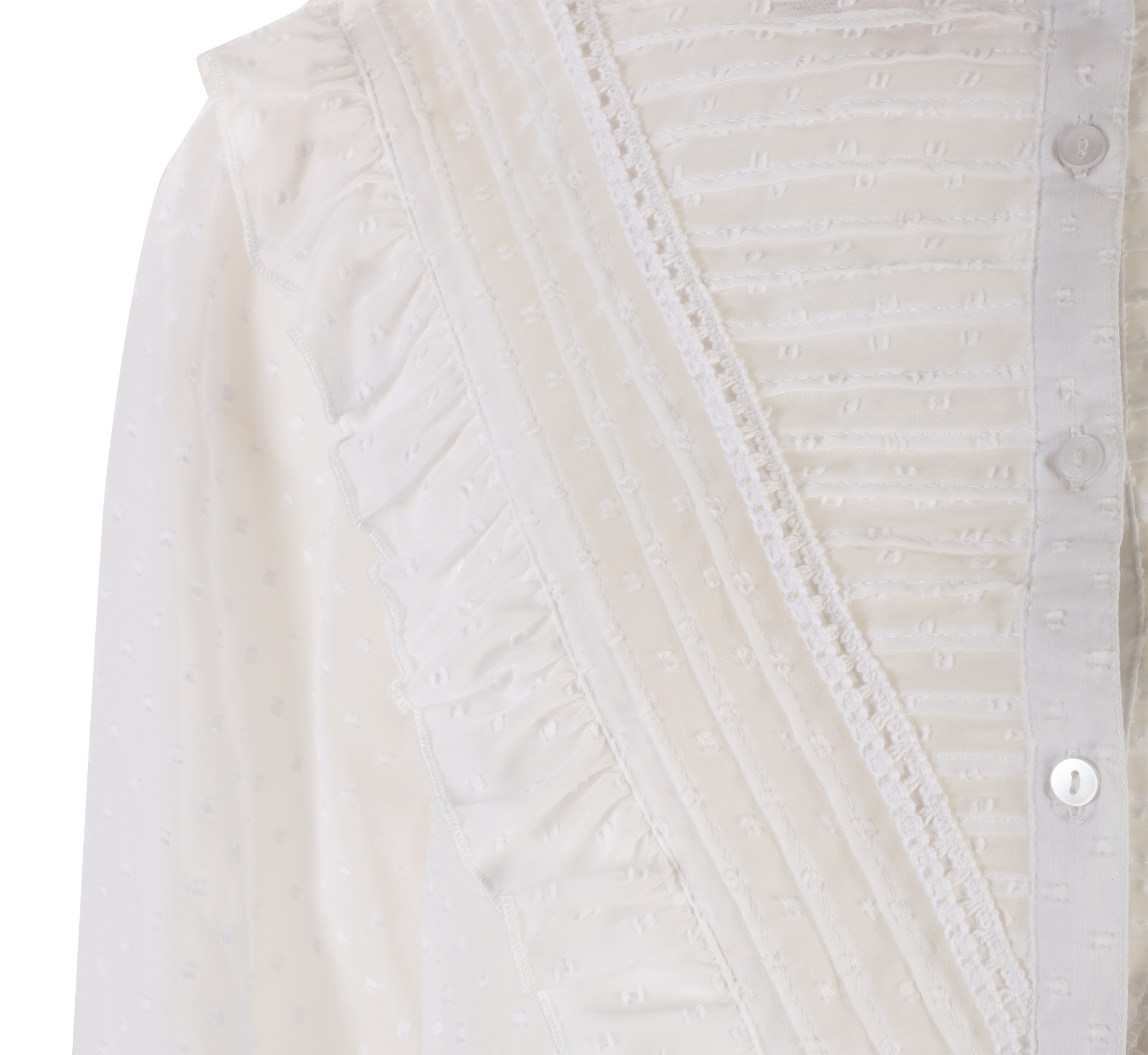 Chemise plumetis  - Blanc