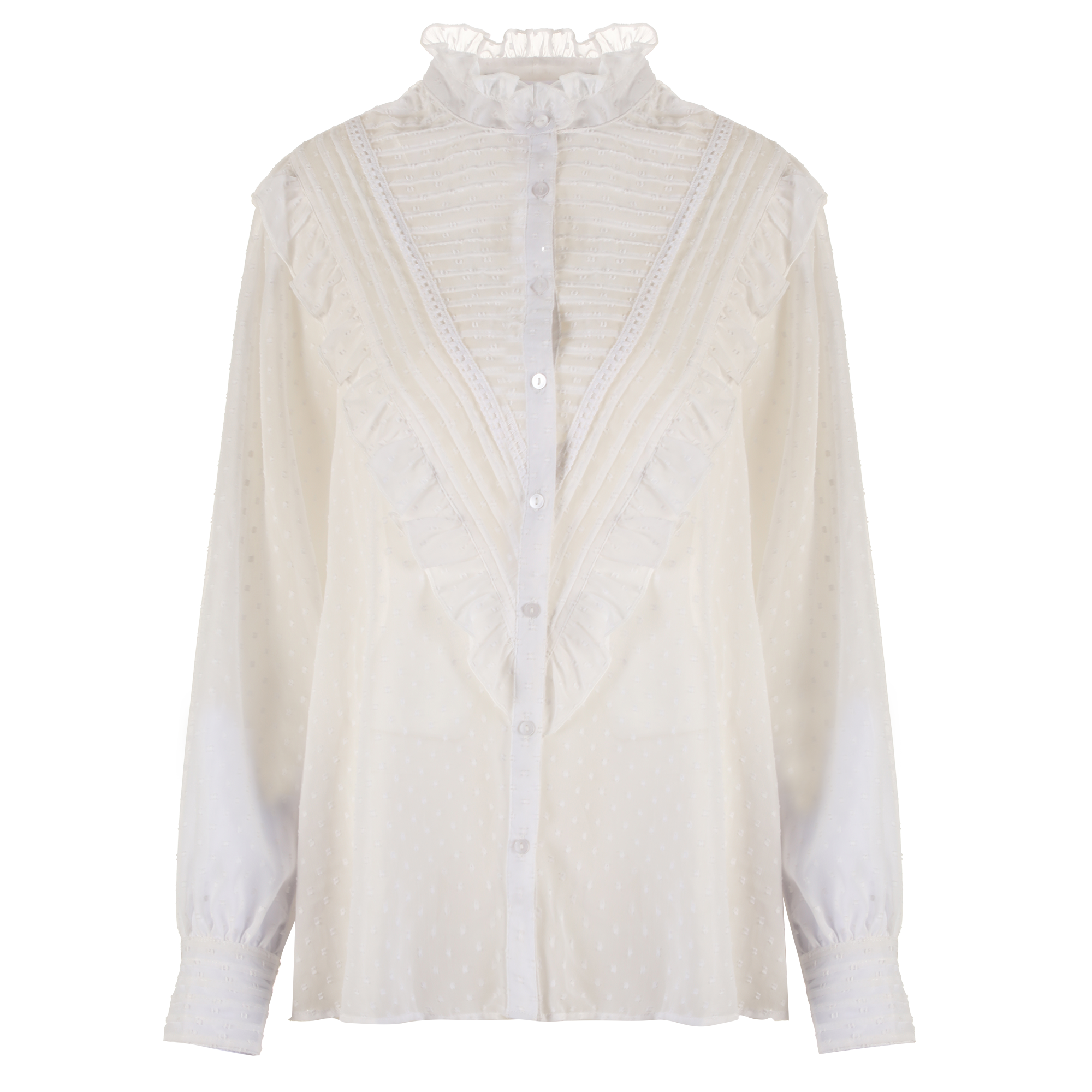 Chemise plumetis  - Blanc
