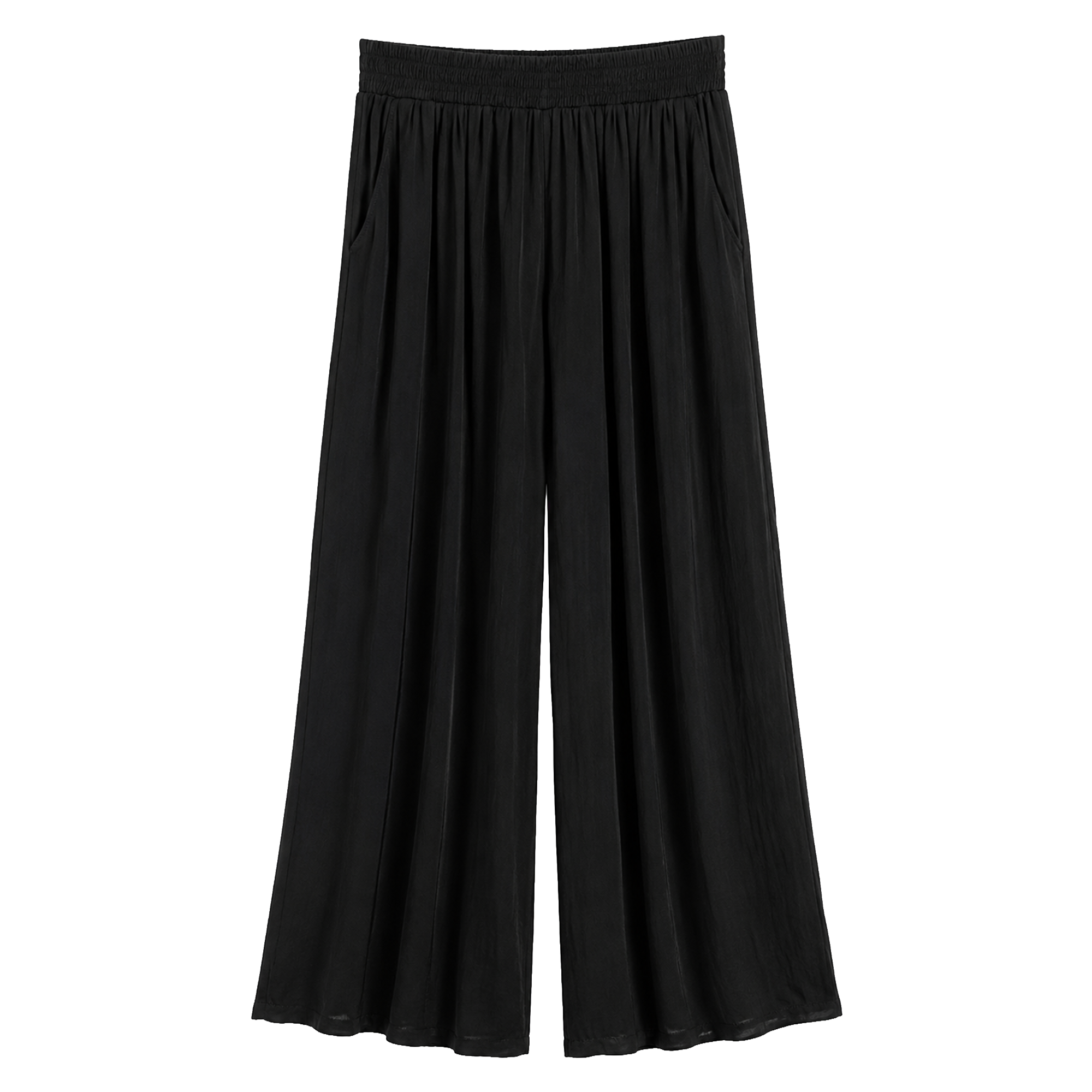 PANTALON LARGE FLUIDE DU S AU XL - Noir