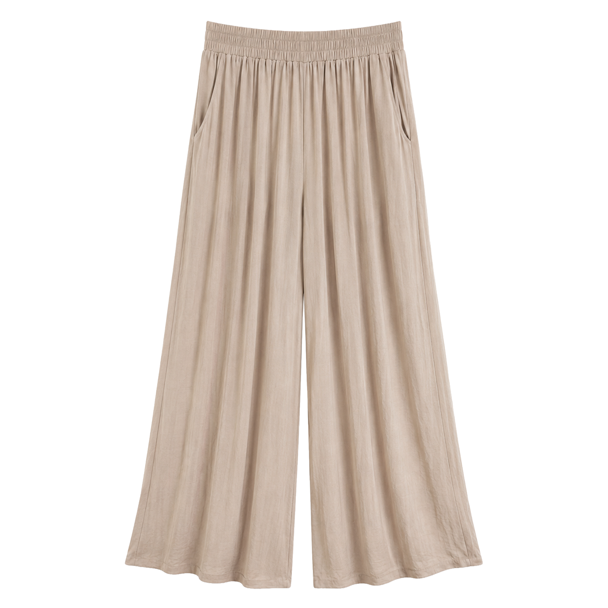 PANTALON LARGE FLUIDE DU S AU XL - Beige