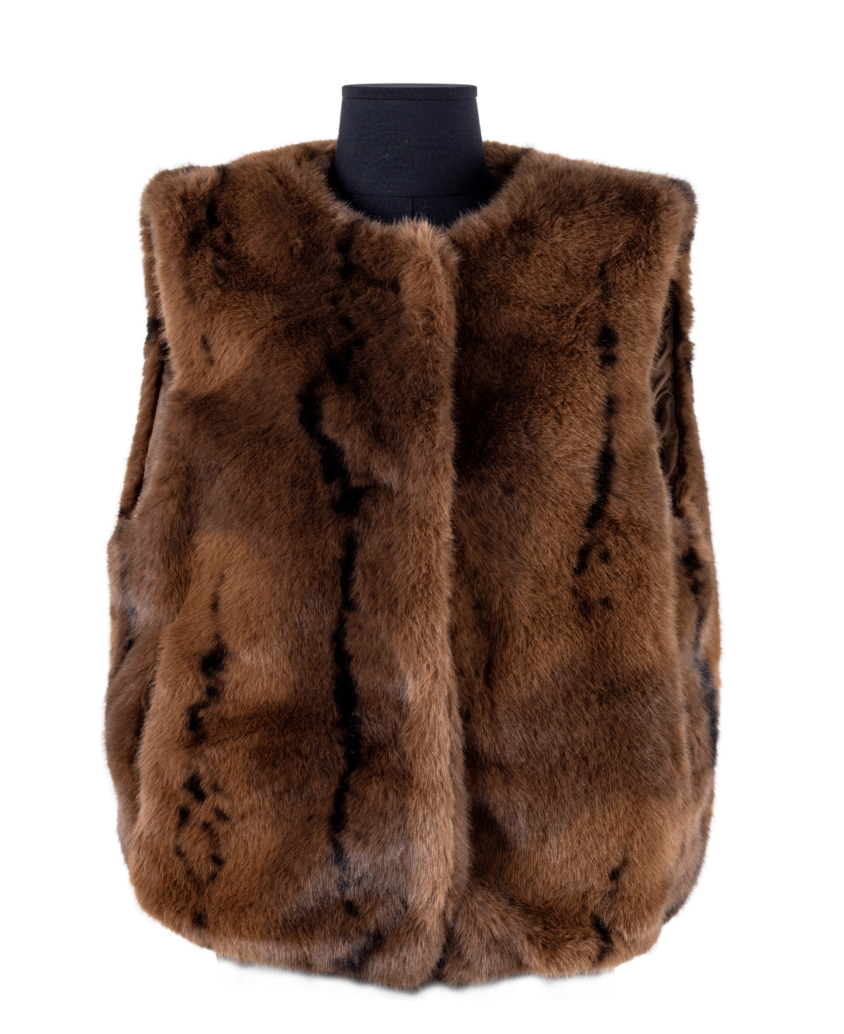 Blouson sans manches fausse fourrure La City pour femme – du S au XL - Marron