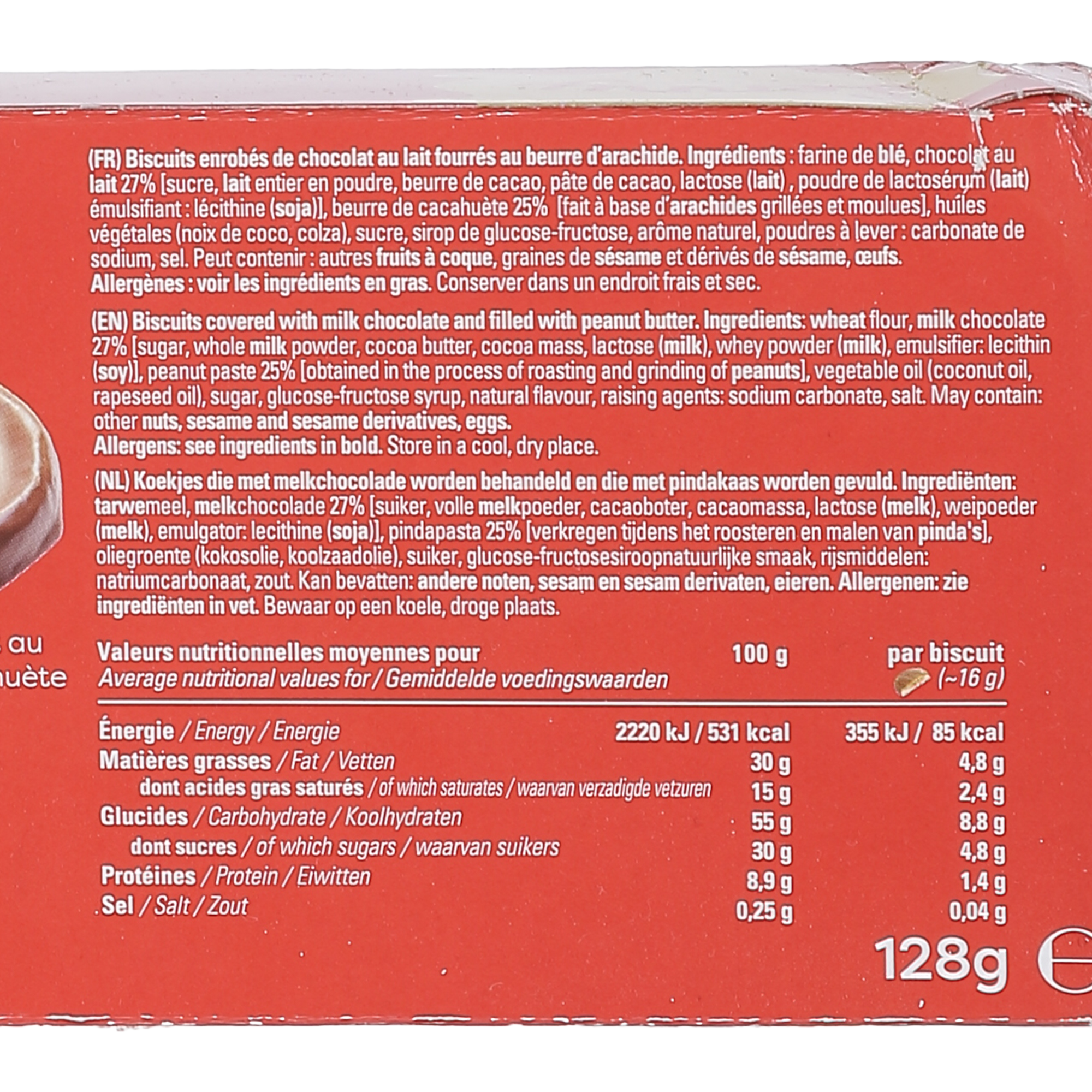 Paquet de biscuit beurre de cacahuètes