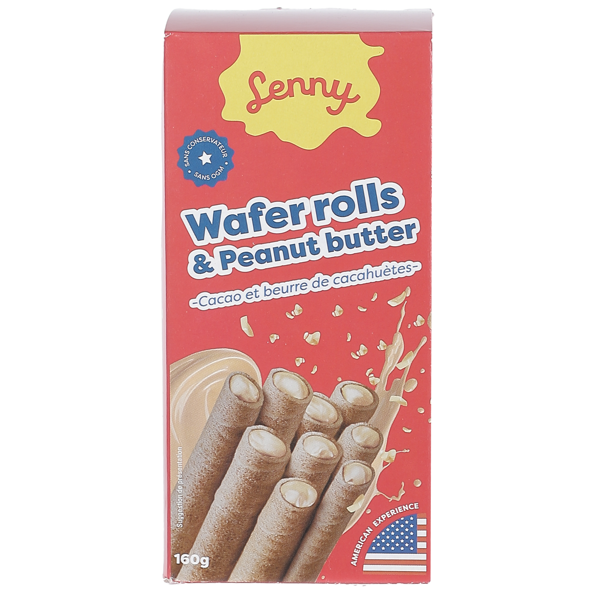 Wafer rolls chocolat cacahuètes
