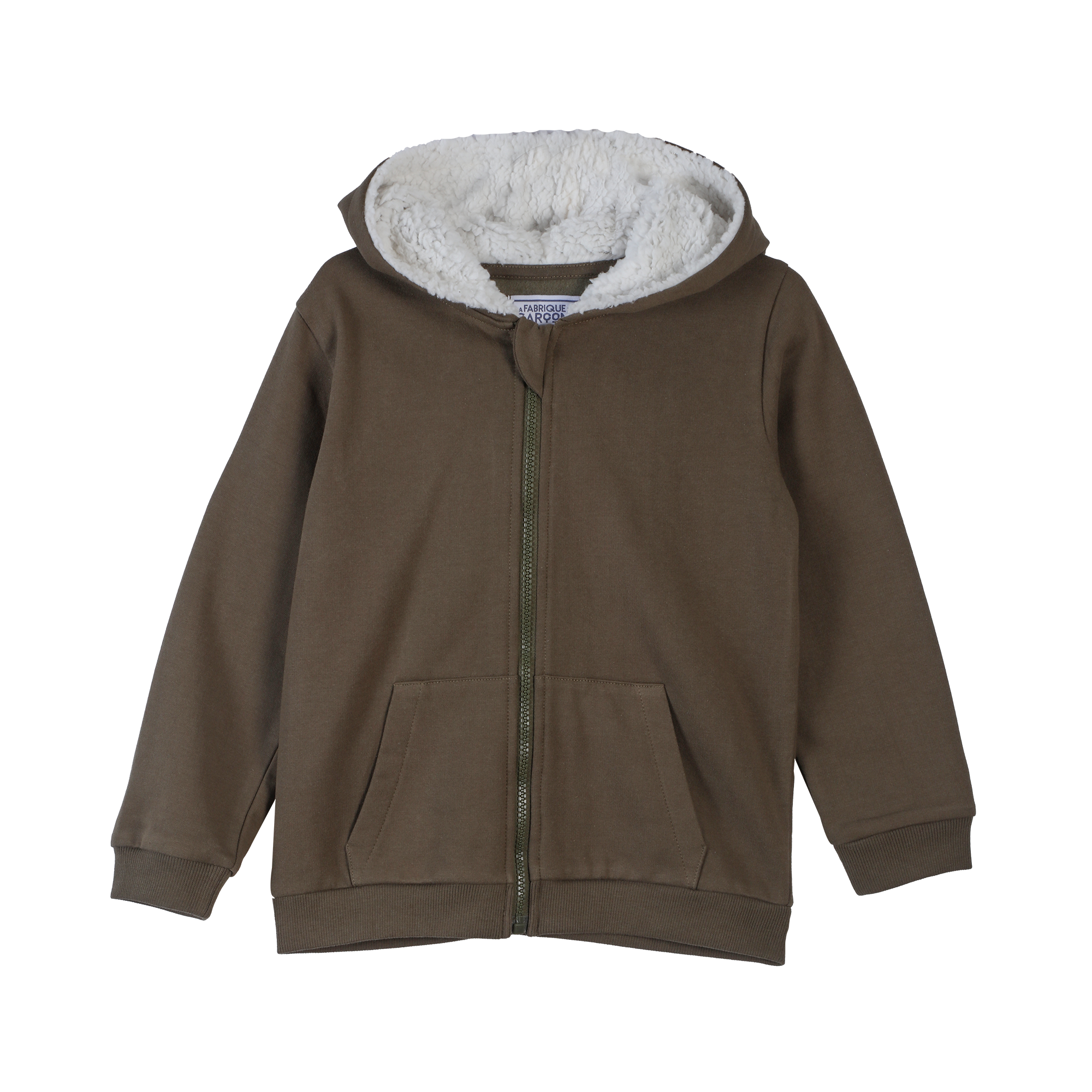 Sweat zippé doublé sherpa 3/12 ans - Bleu foncé