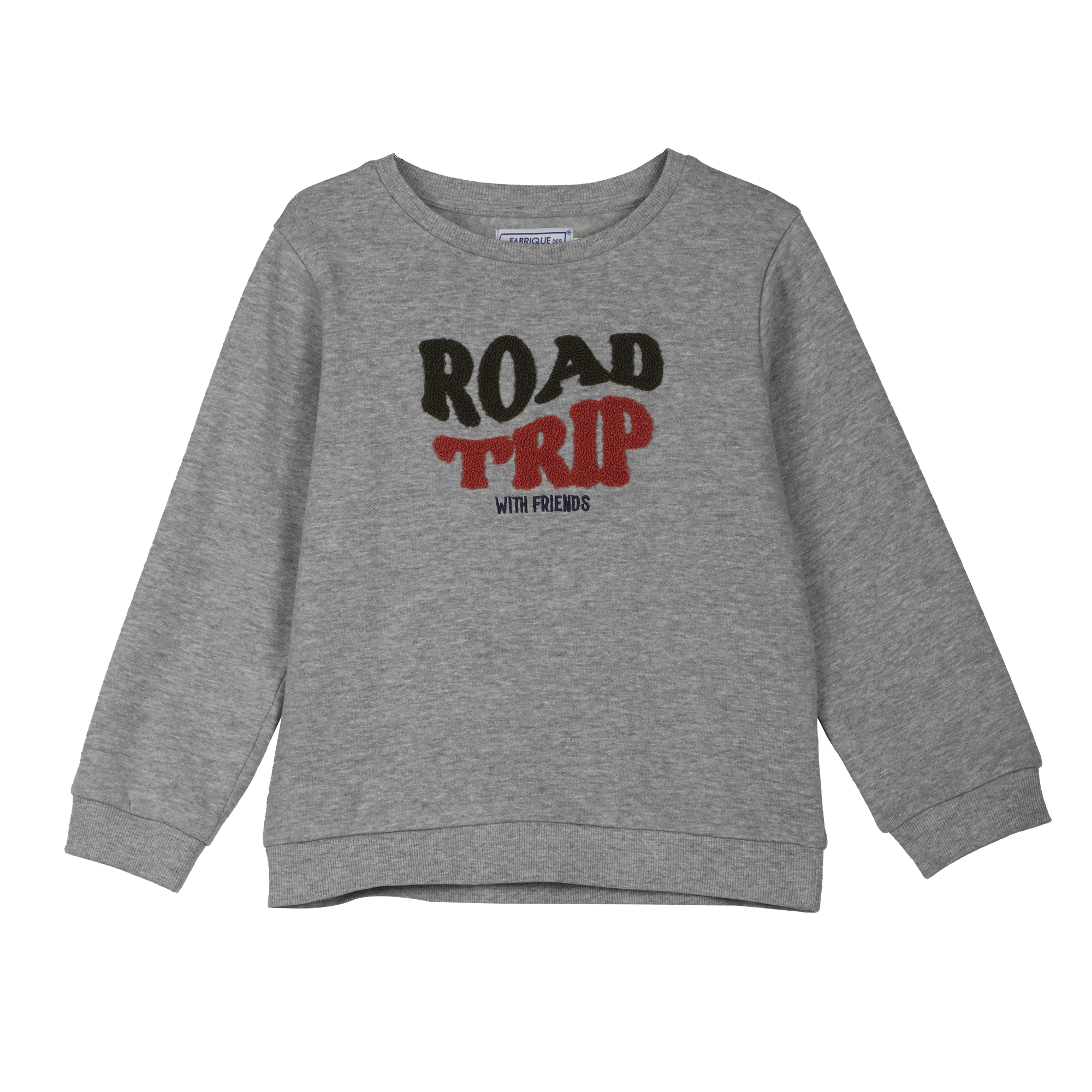Sweat à col rond animation 3/10ans - Gris