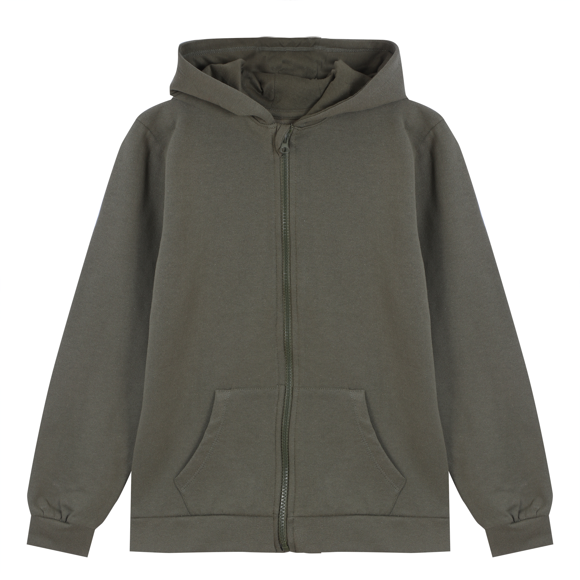 Sweat zippé à capuche 3/12 ans - Kaki
