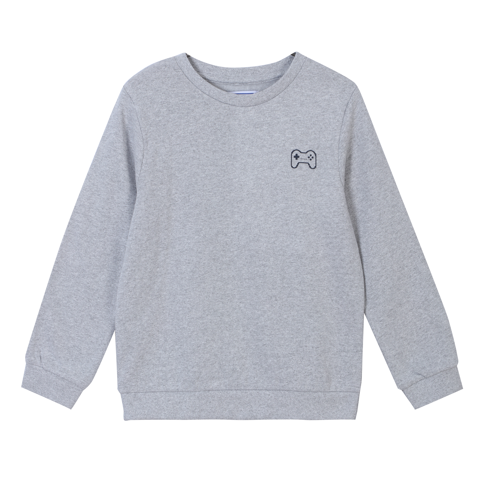 Sweat col rond brodé cœur 3/12 ans - Bleu foncé