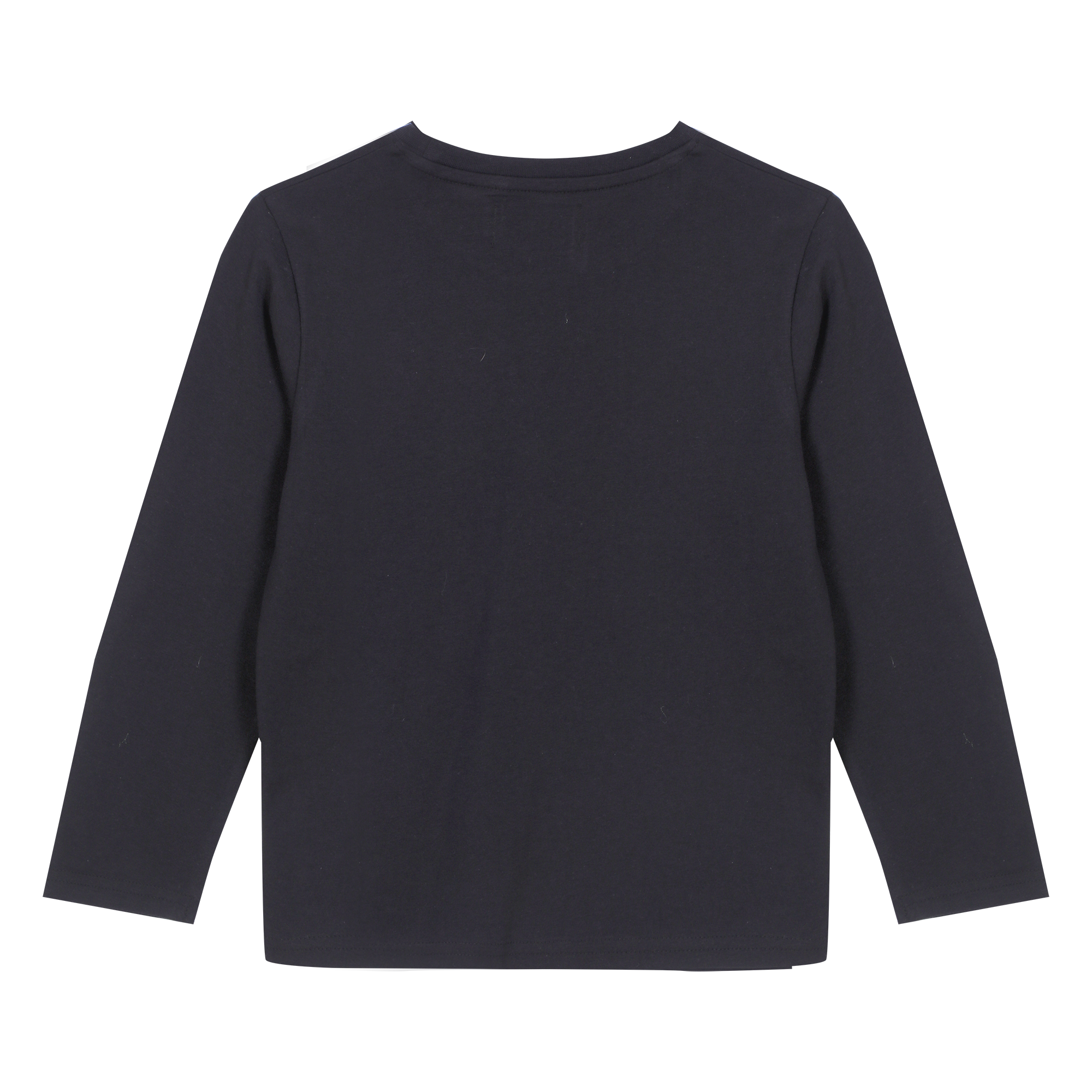 Tee-shirt uni manches longues 3/12 ans - Bleu foncé