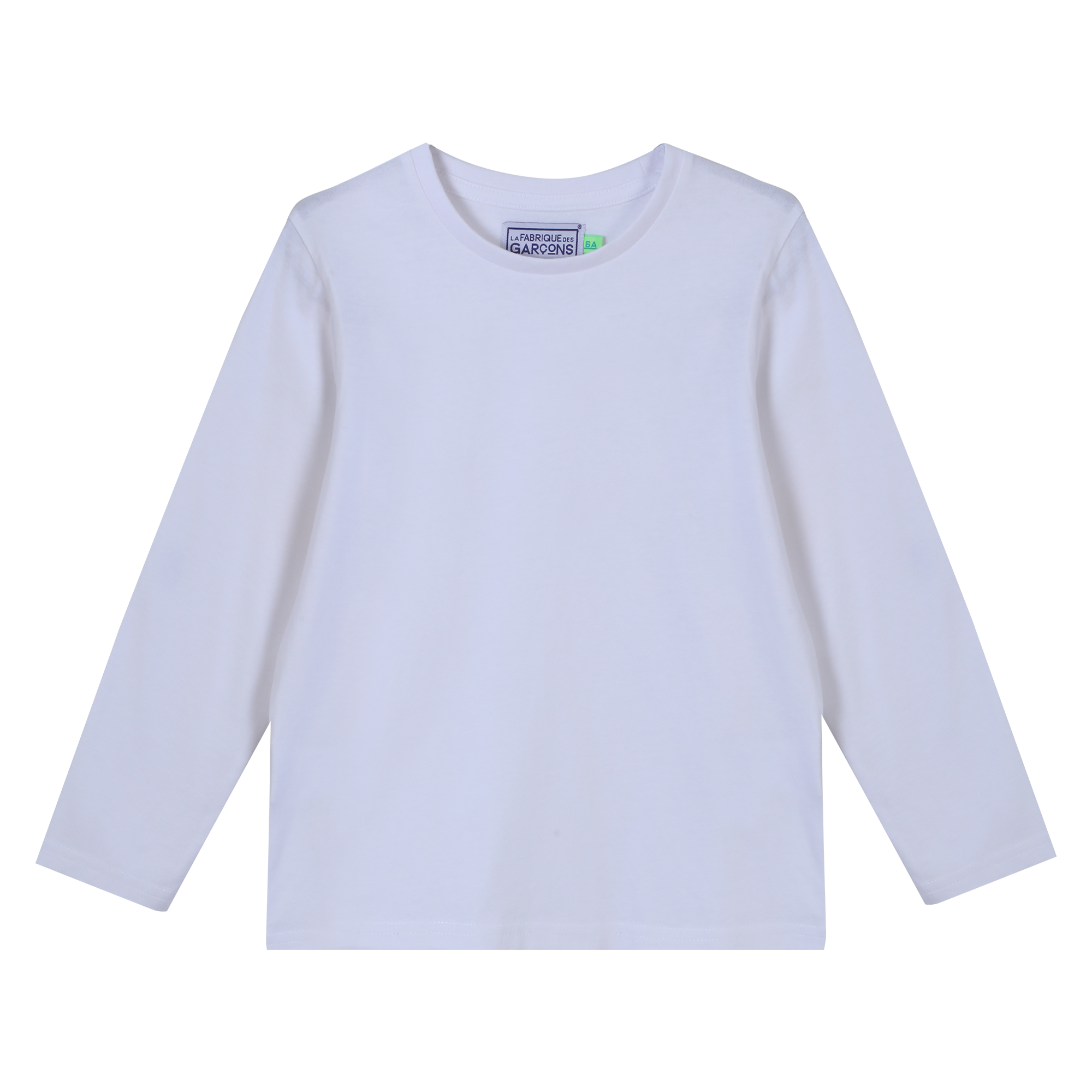 Tee-shirt uni manches longues 3/12 ans - Bleu foncé