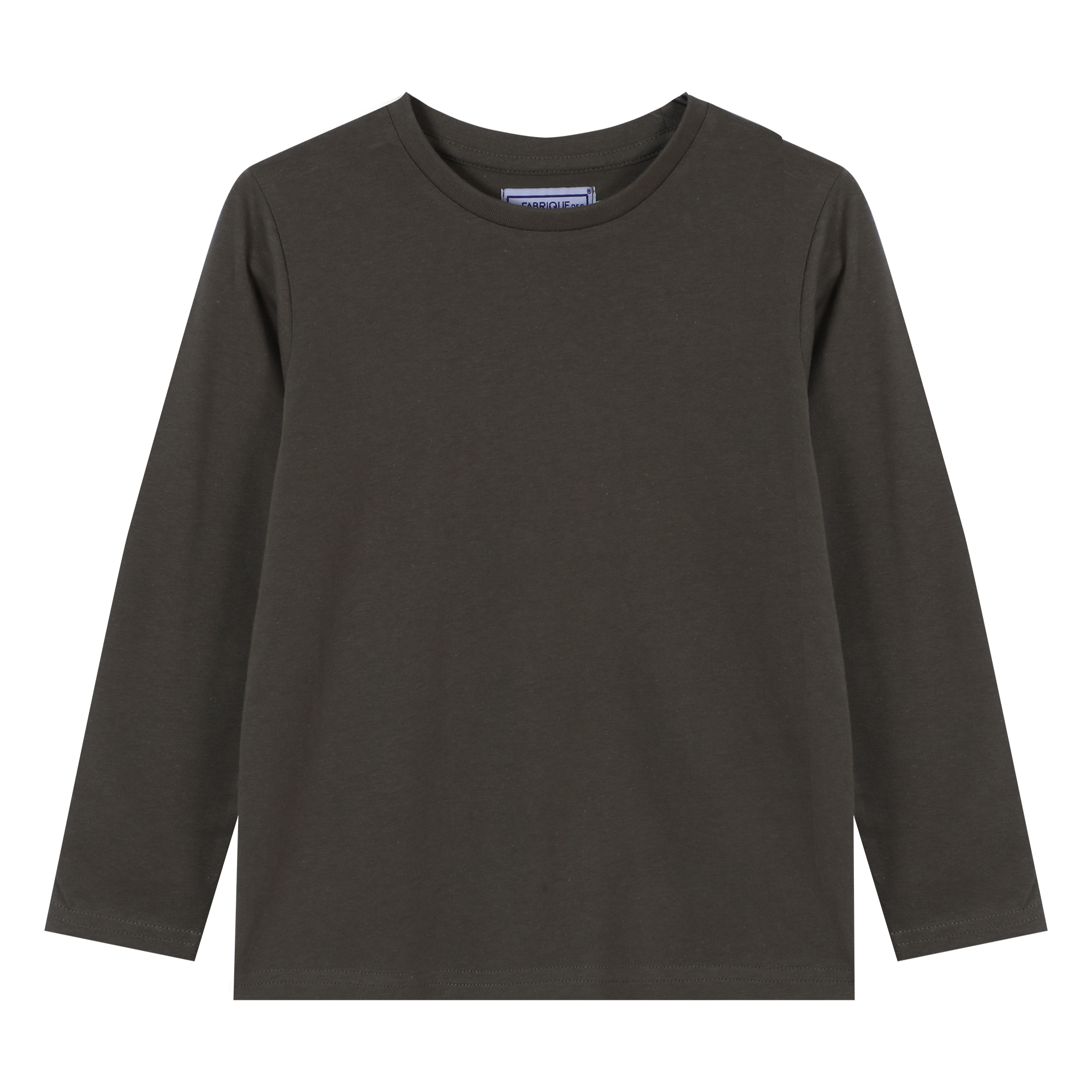 Tee-shirt uni manches longues 3/12 ans - Bleu foncé