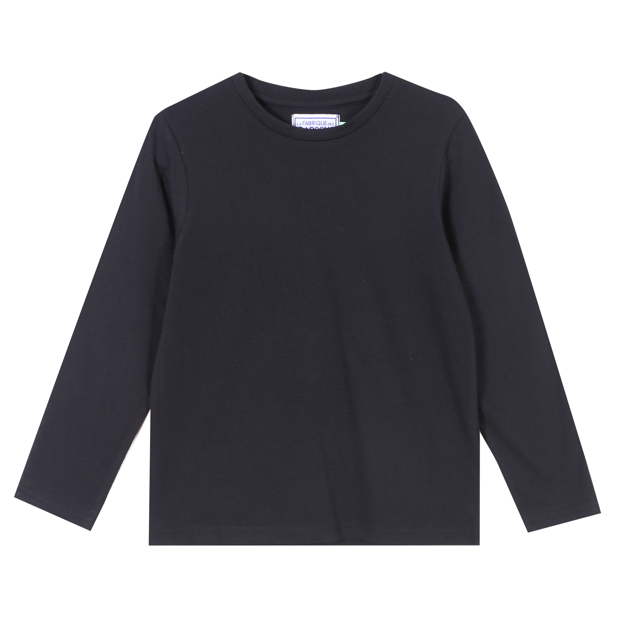 Tee-shirt uni manches longues 3/12 ans - Noir