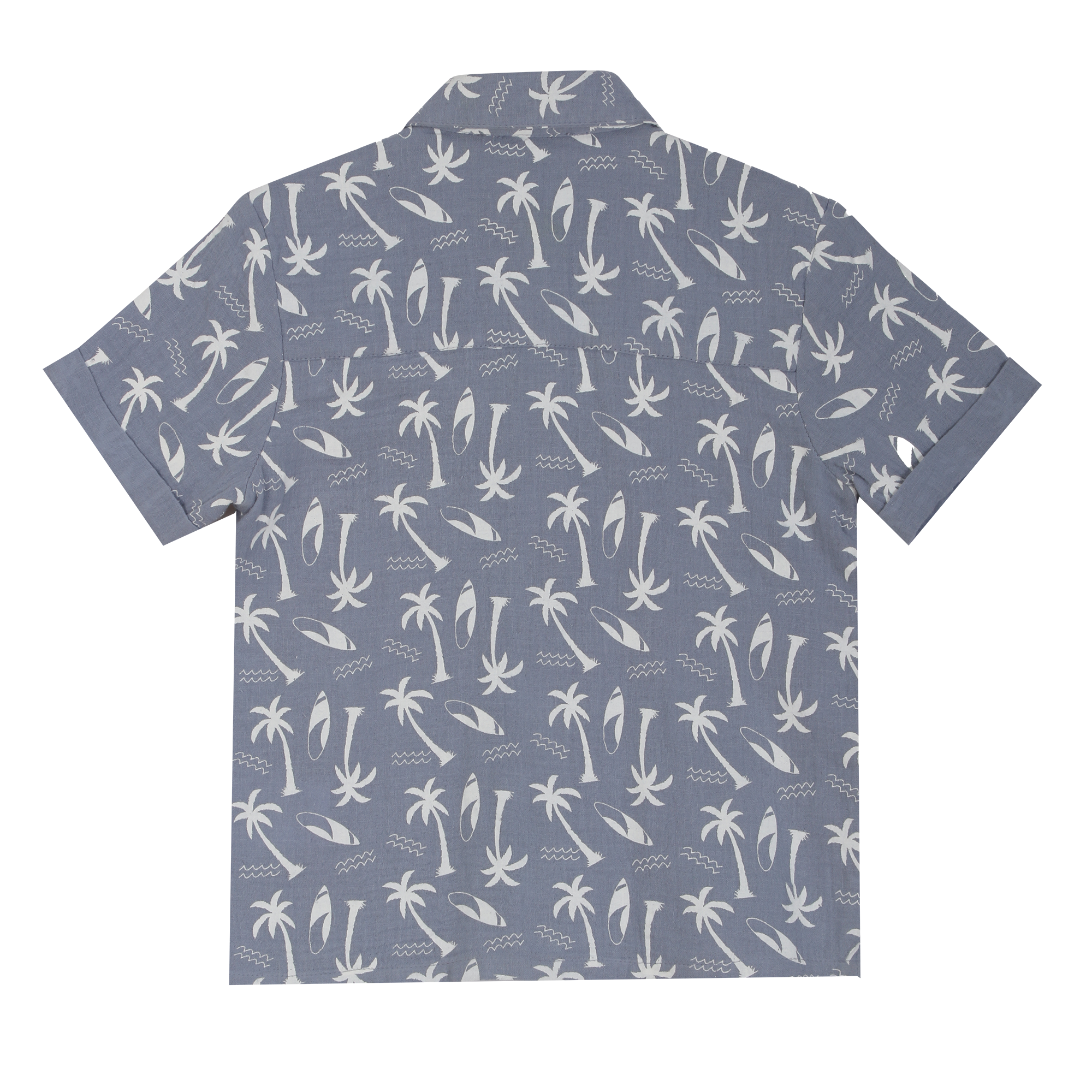 Chemise manches courtes en coton 3/6 ans - Bleu foncé