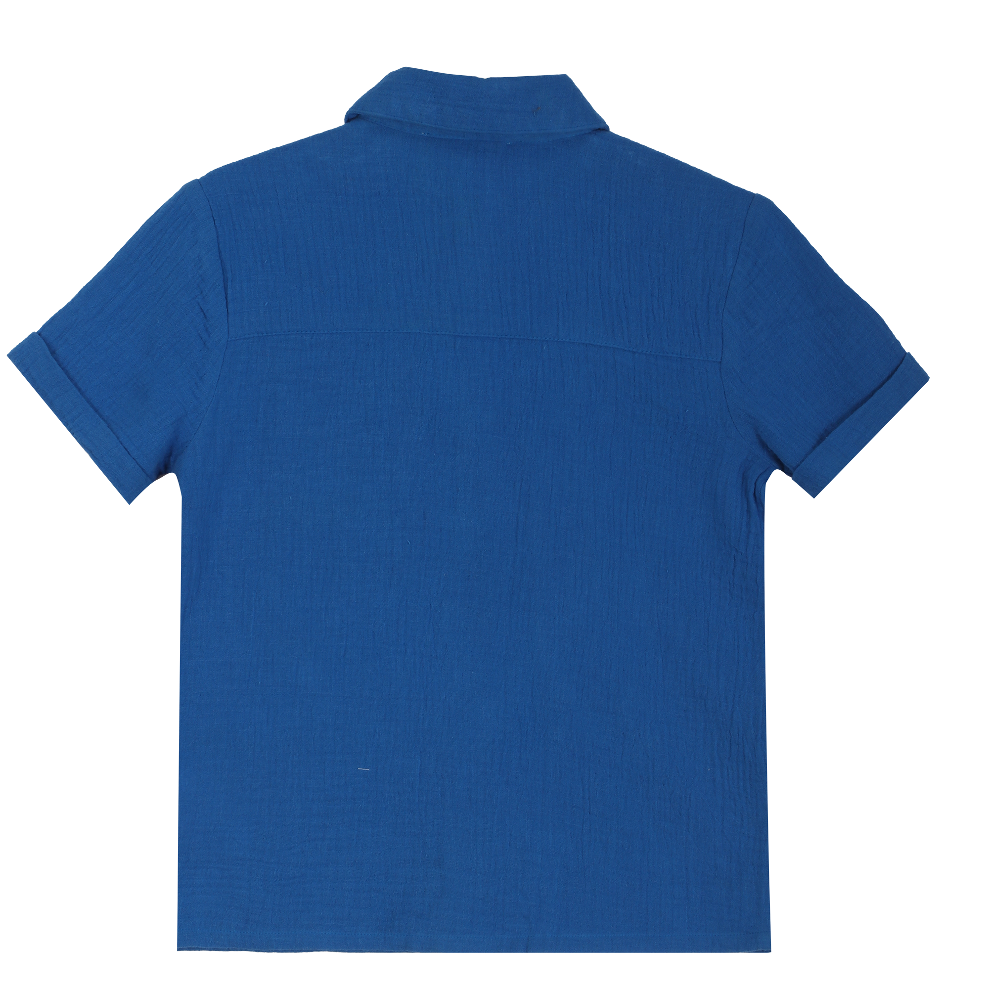 Chemise manches courtes en coton 3/6 ans - Bleu foncé