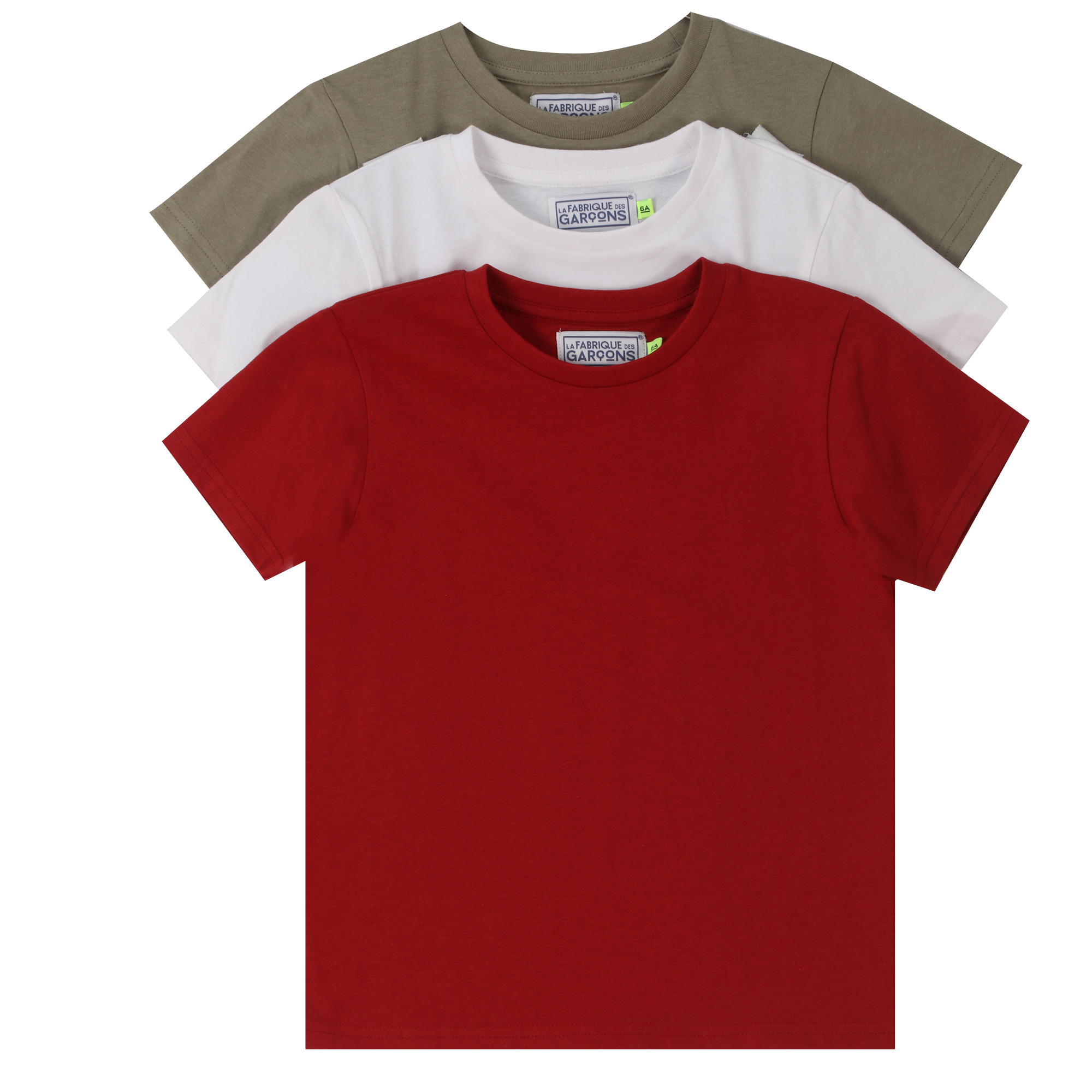 Lot de 3 tee-shirts manches courtes 3/12 ans - Rouge
