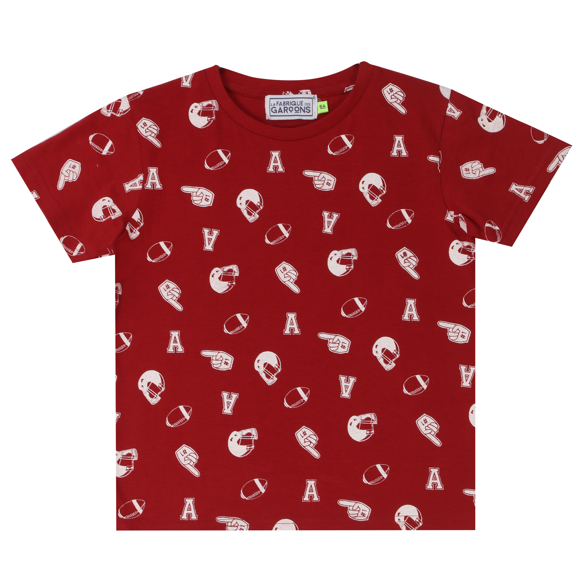 Lot de 2 tee-shirts manches courtes avec animations 3/12 ans - Rouge