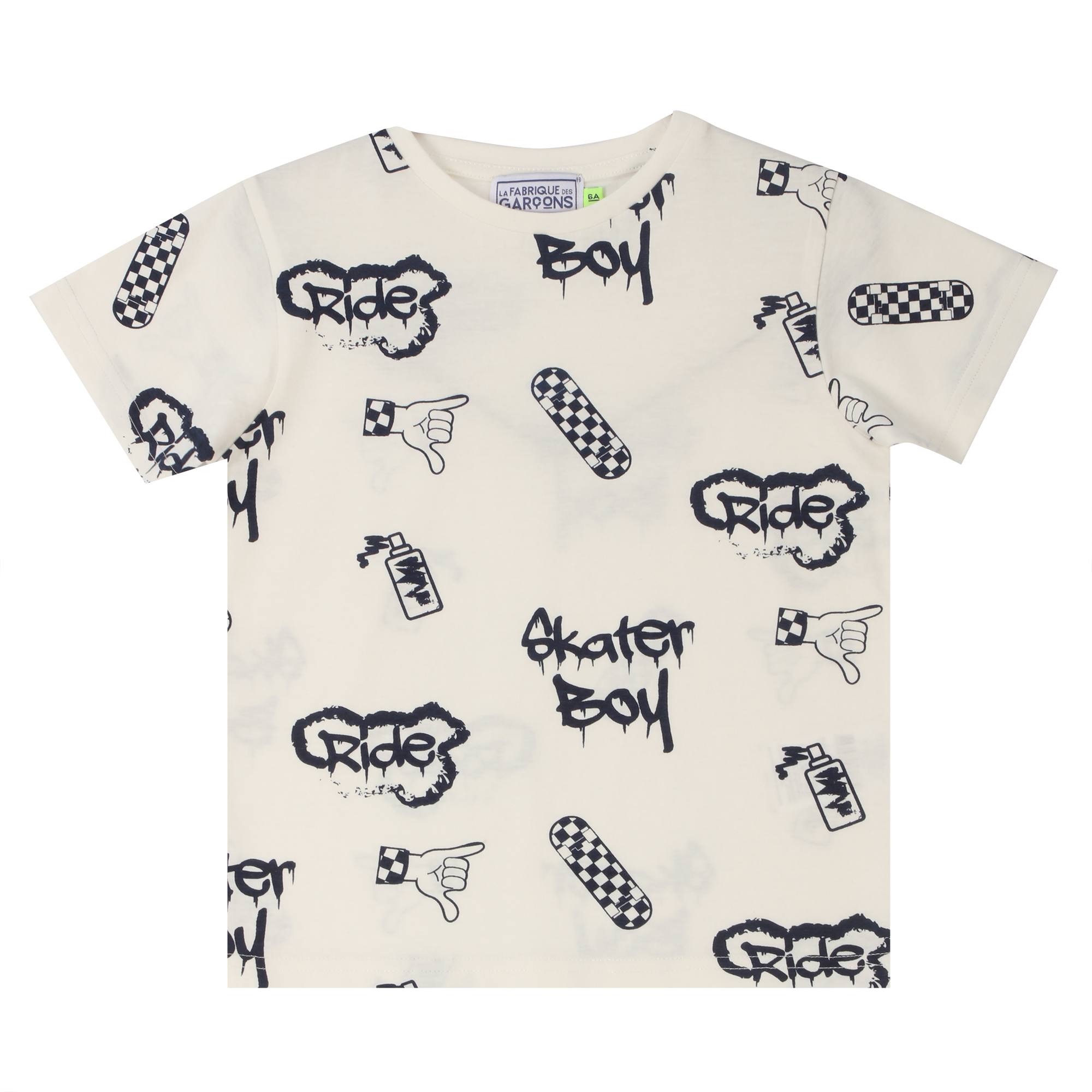 Lot de 2 tee-shirts manches courtes avec animations 3/12 ans - Vert