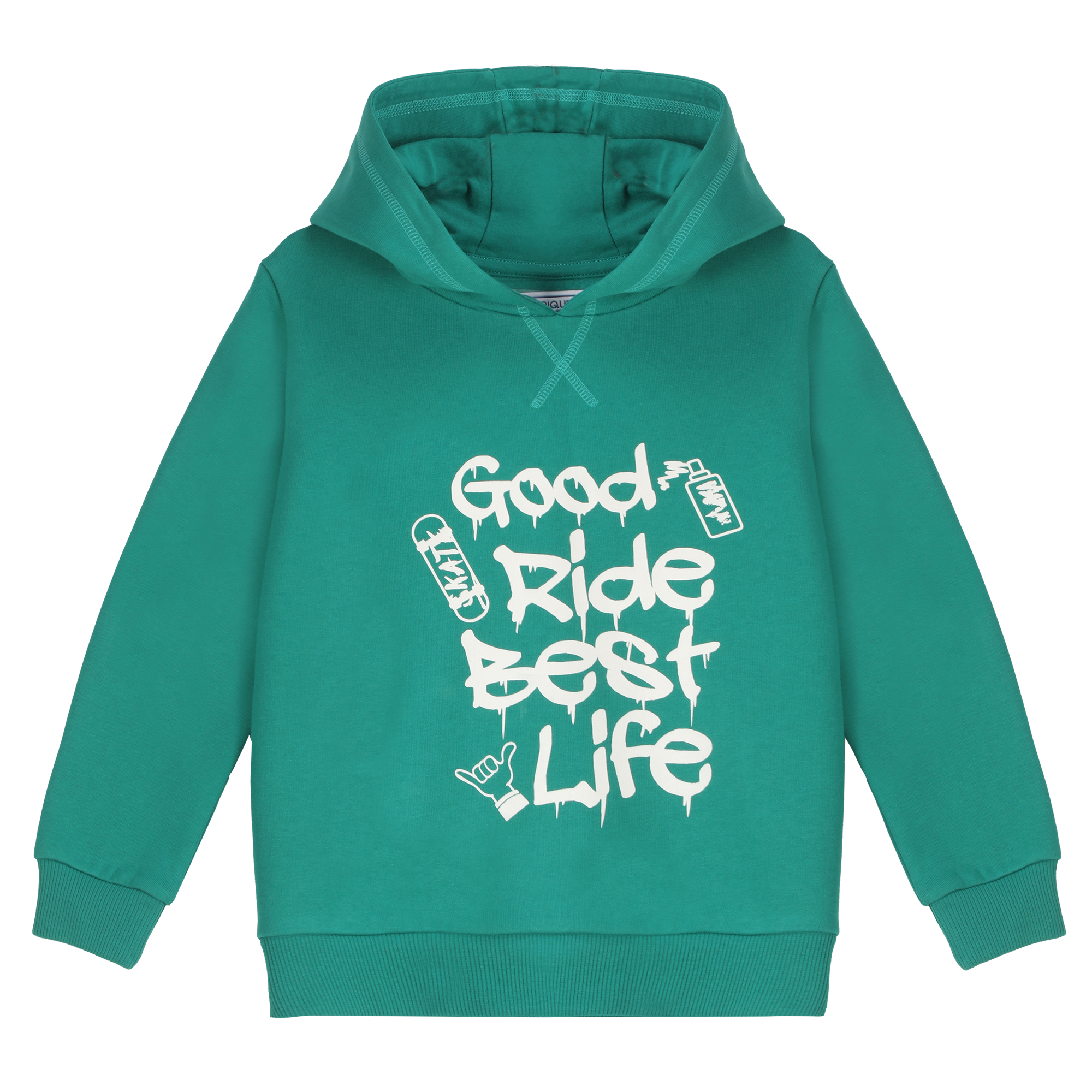 Sweat à capuche avec animation 3/12 ans - Gris