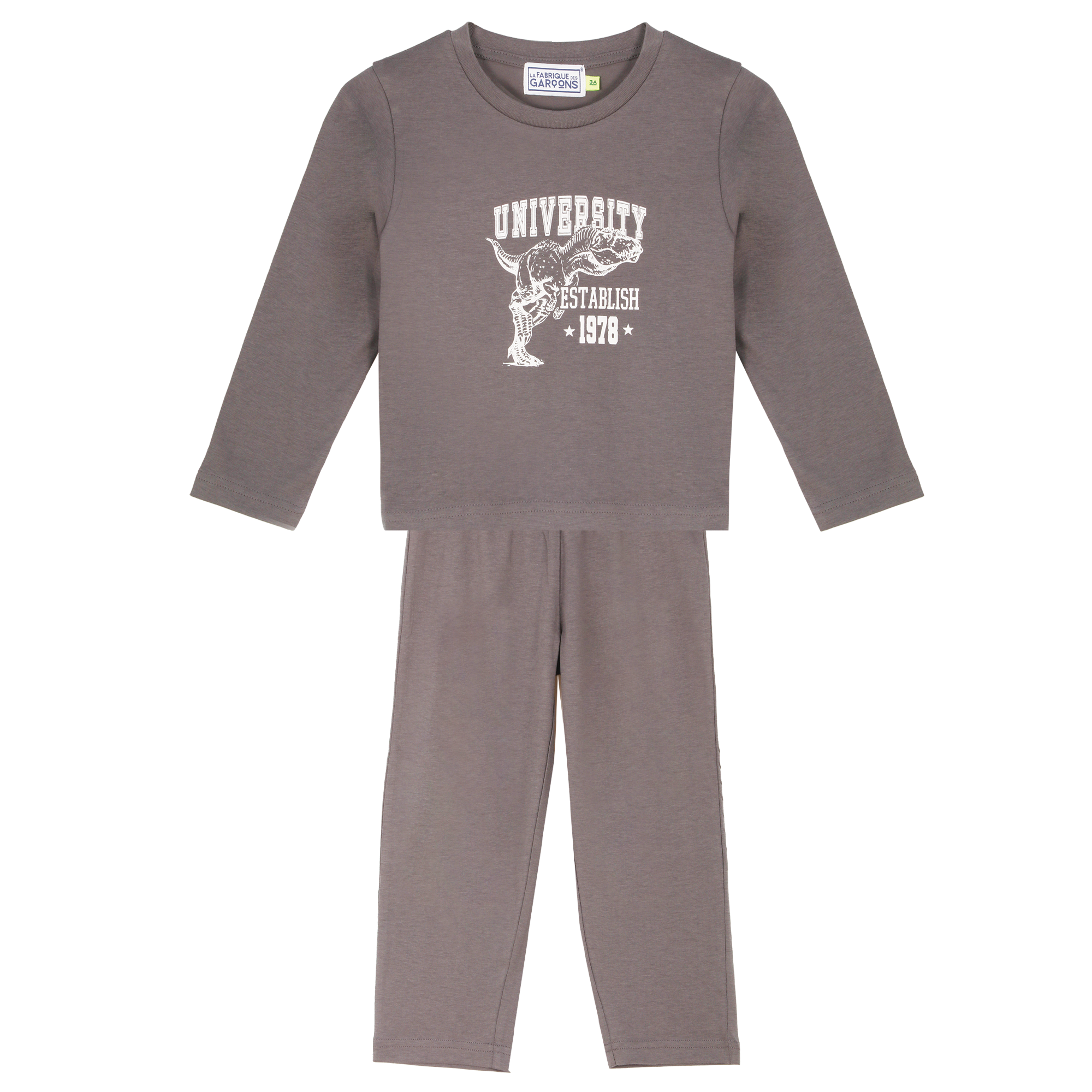 Pyjama en jersey 3/12 ans - Gris foncé