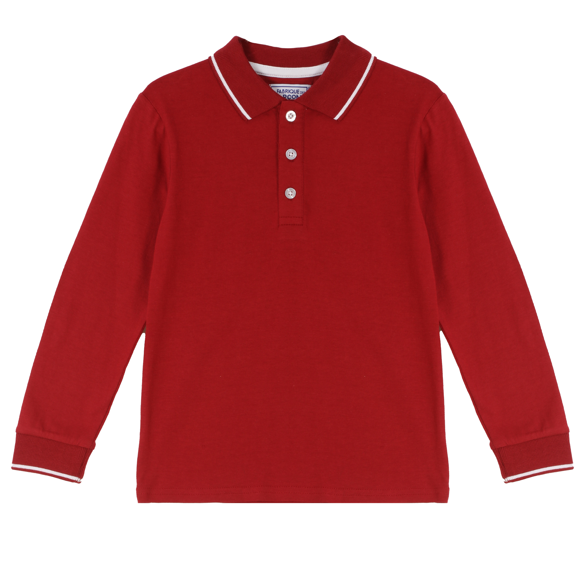 Polo manches longues 3/12 ans - Rouge
