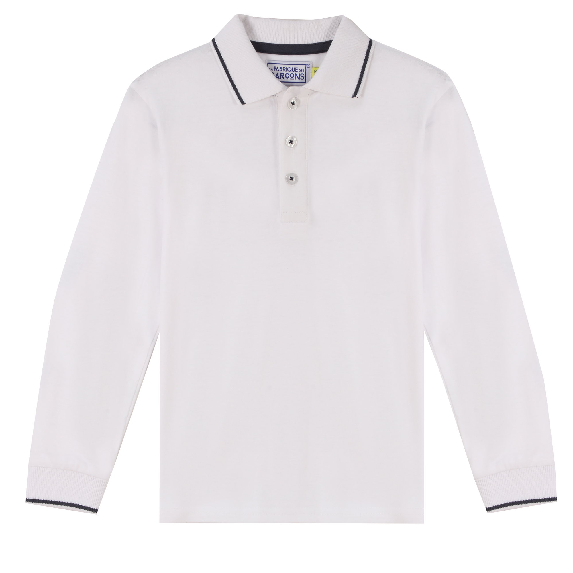 Polo manches longues 3/12 ans - Blanc