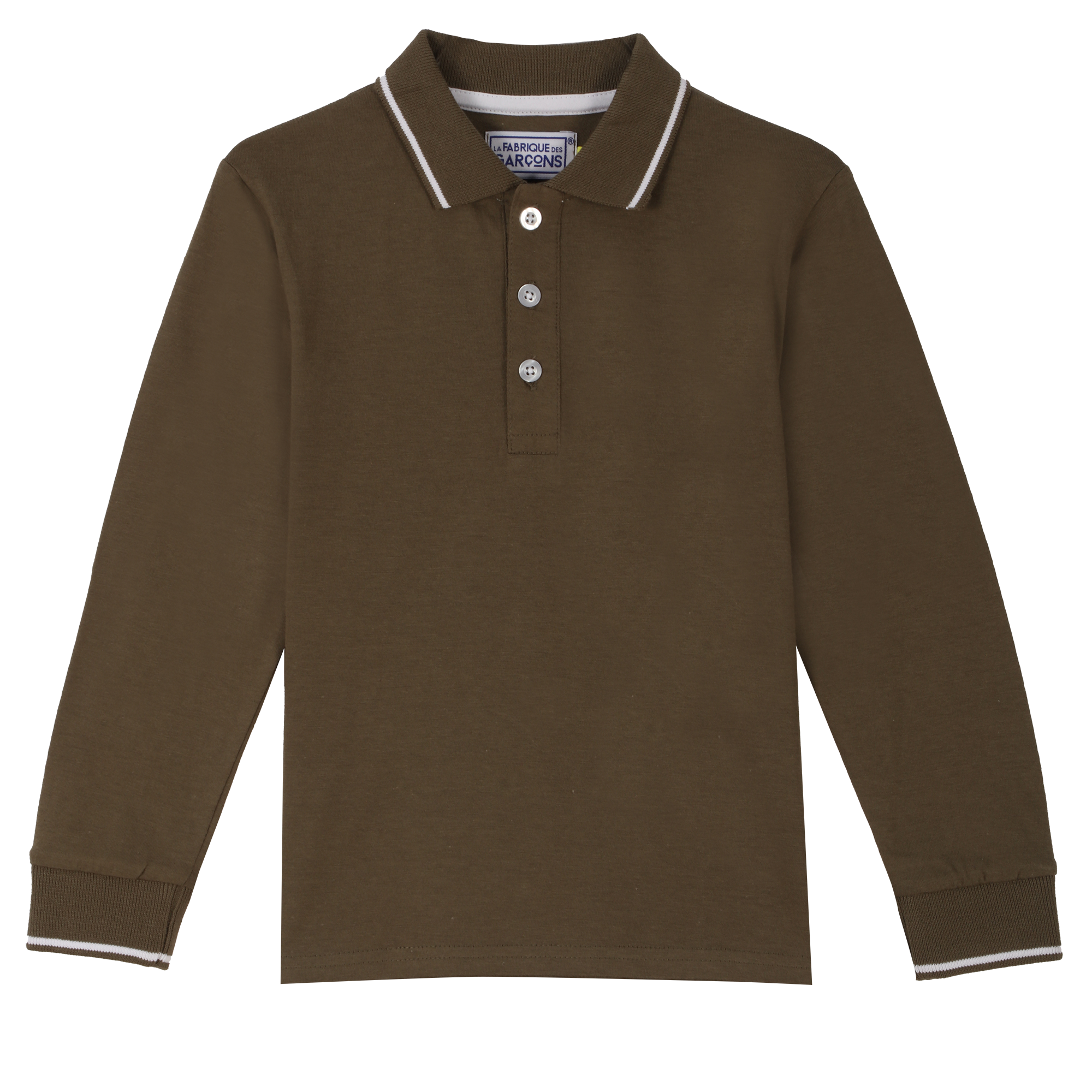 Polo manches longues 3/12 ans - Kaki