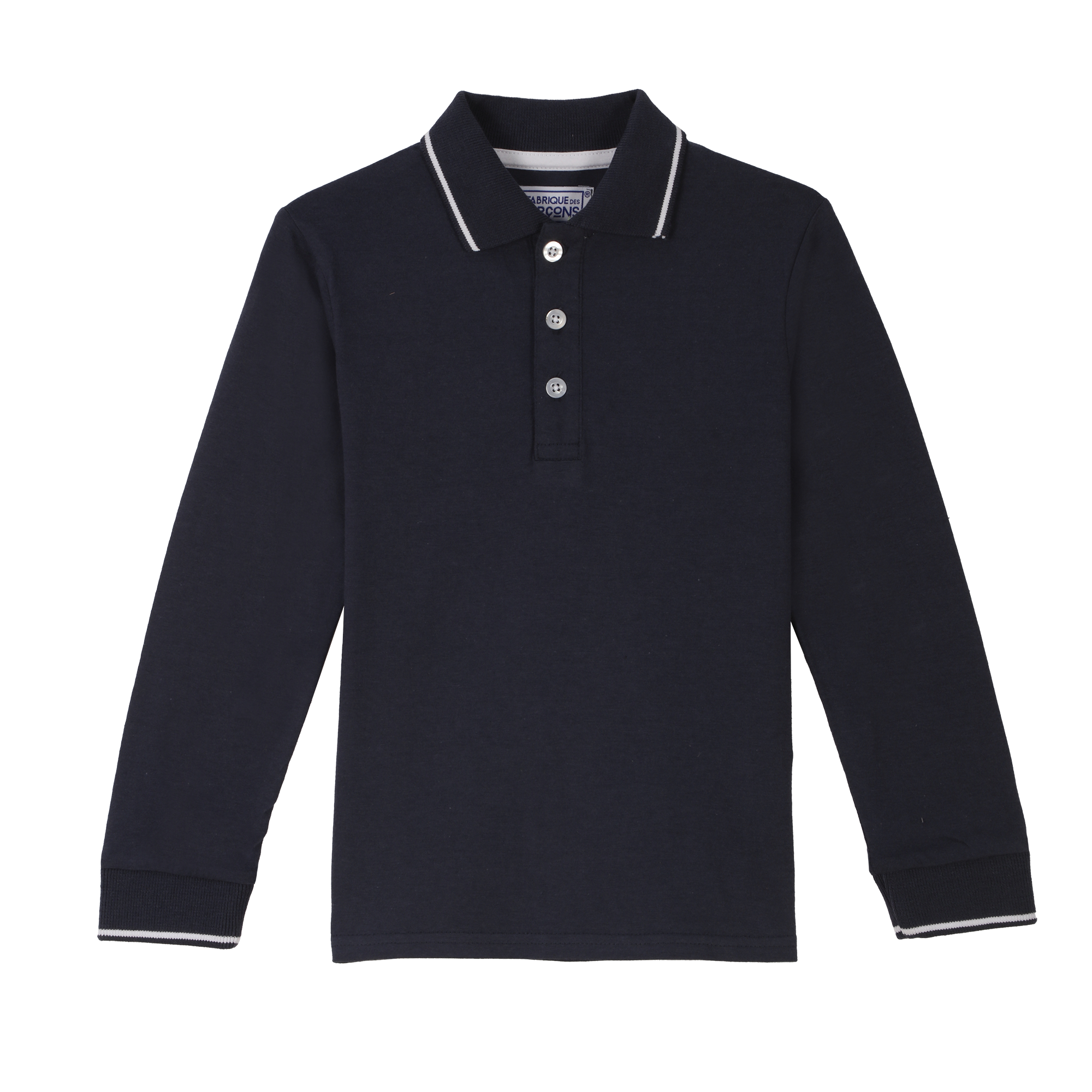 Polo manches longues 3/12 ans - Bleu foncé