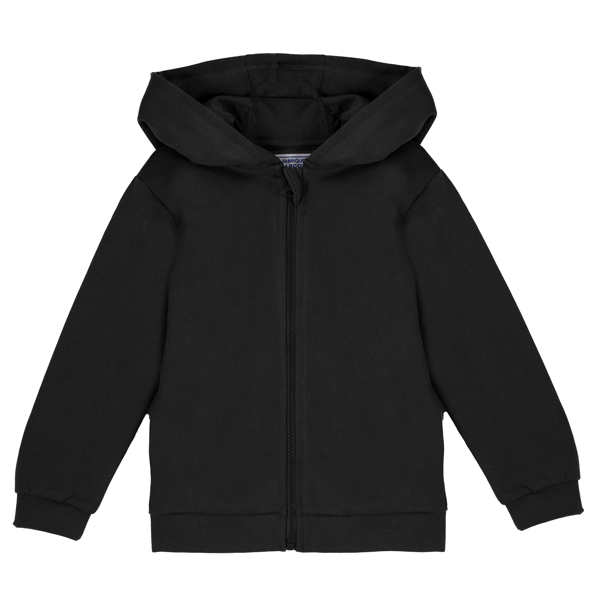 Sweat zippé à capuche 3/12 ans - Noir