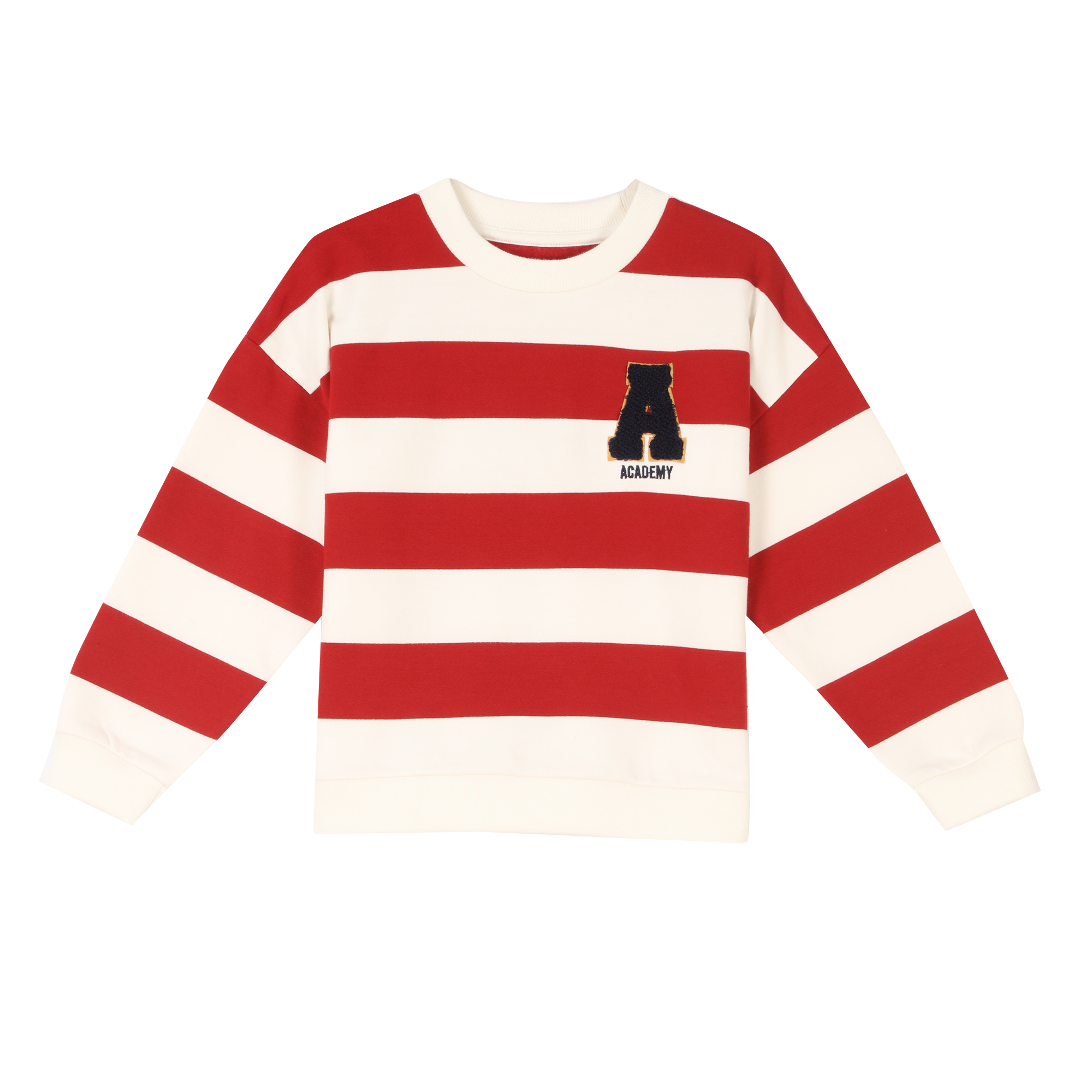 Sweat col rond à rayures 3/12 ans - Bleu foncé