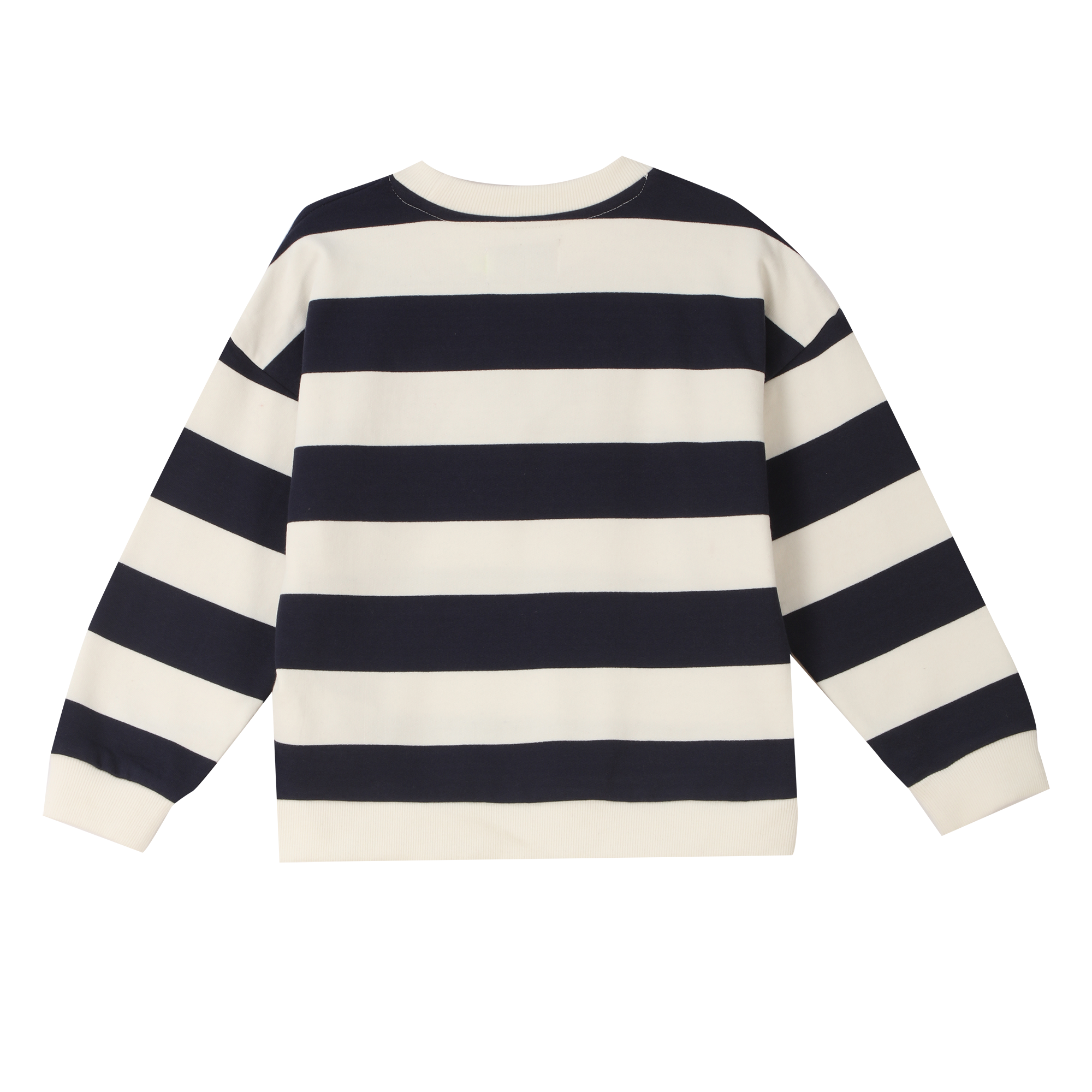 Sweat col rond à rayures 3/12 ans - Bleu foncé