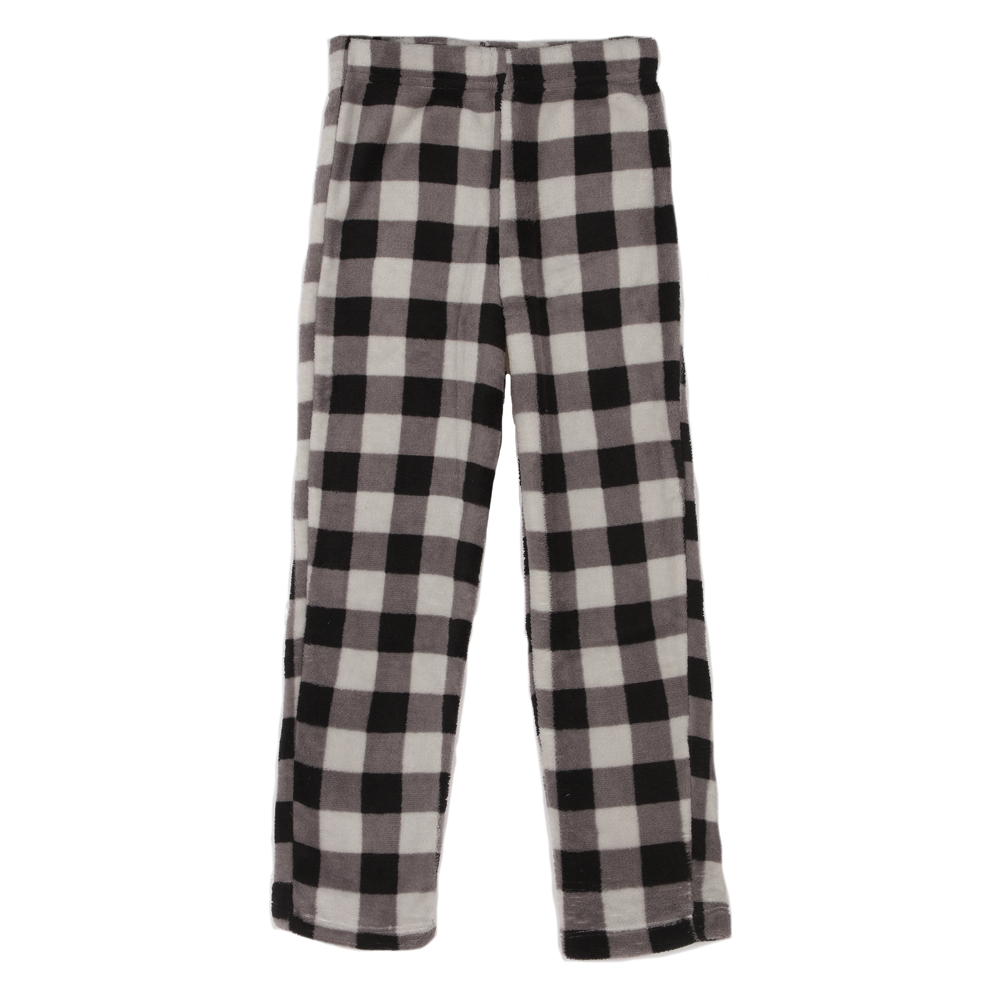 Pyjama coral fleece bas à carreaux 4/12 ans - Gris