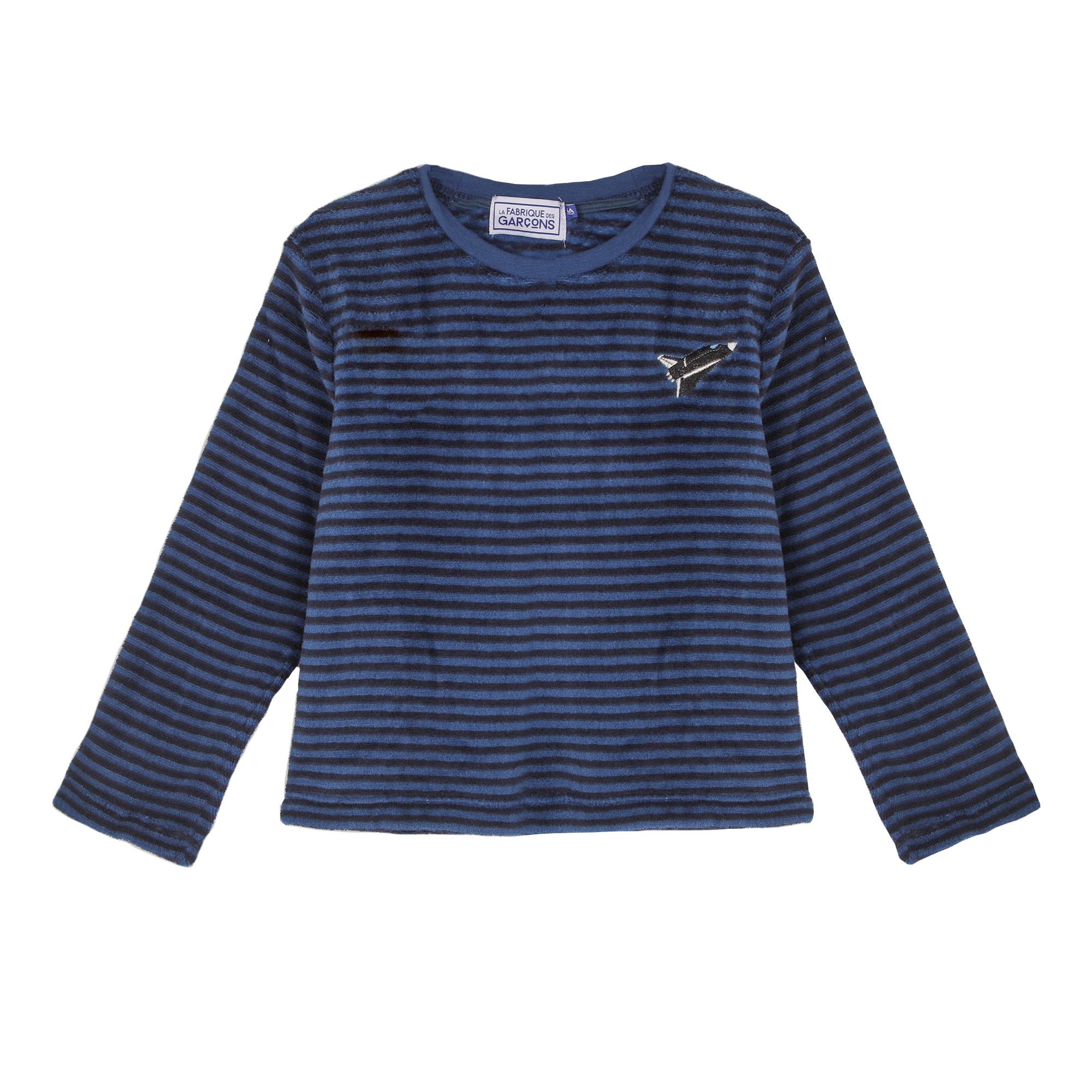 Pyjama coral fleece à rayures 3/12 ans - Bleu foncé